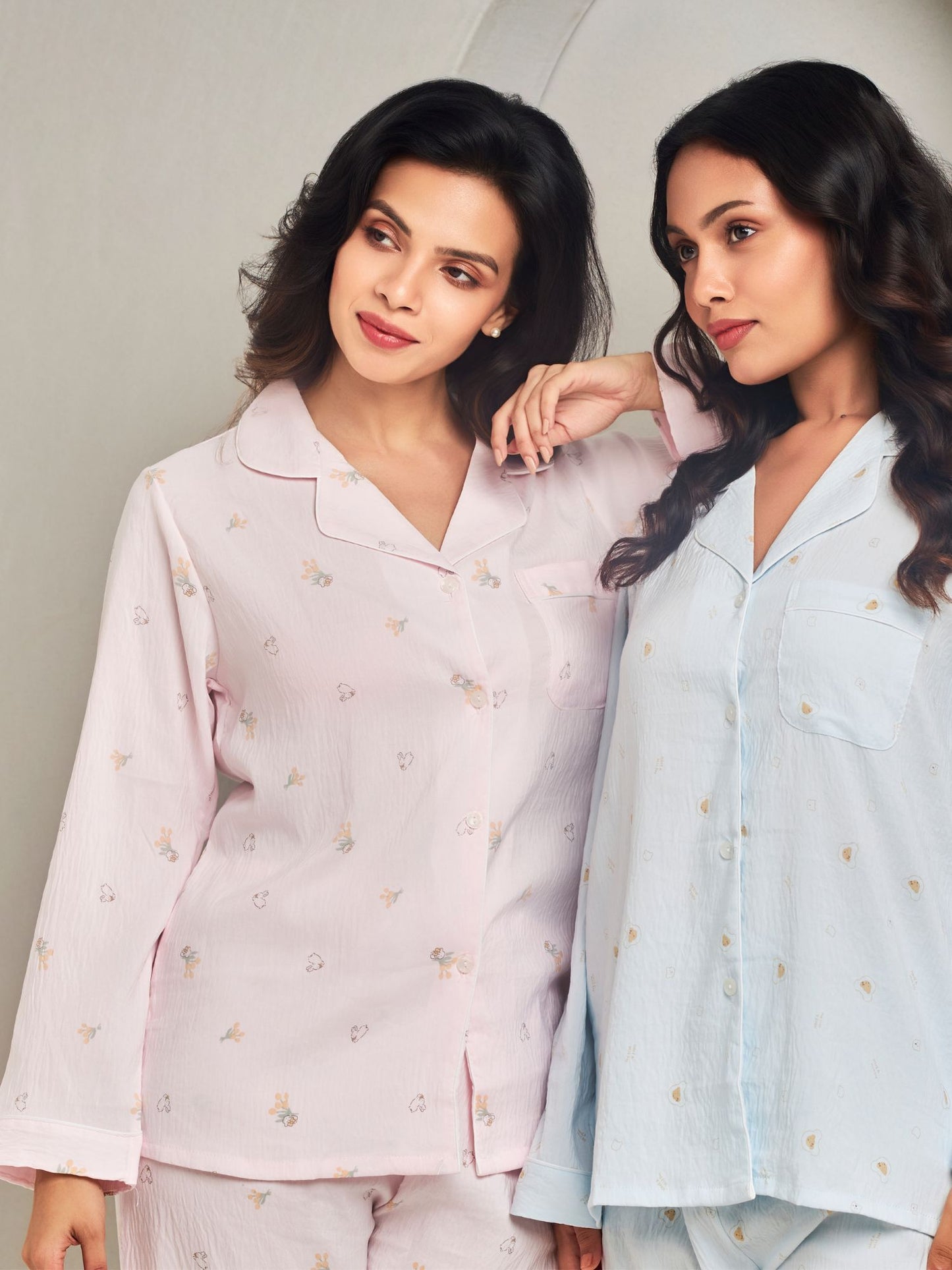 Pink Cotton Pajama Set For Women
