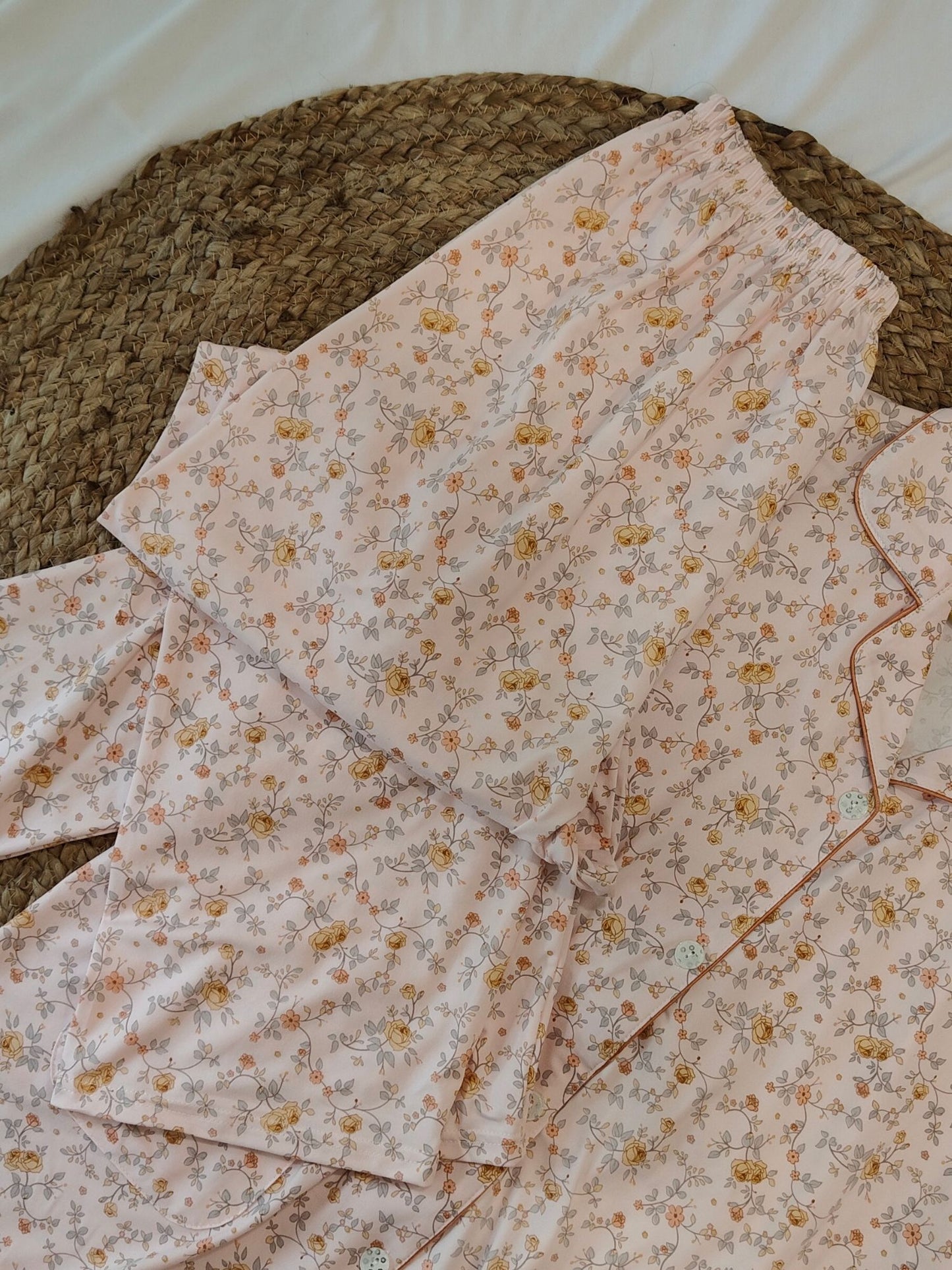Pink Plus Size Floral Loungewear Set