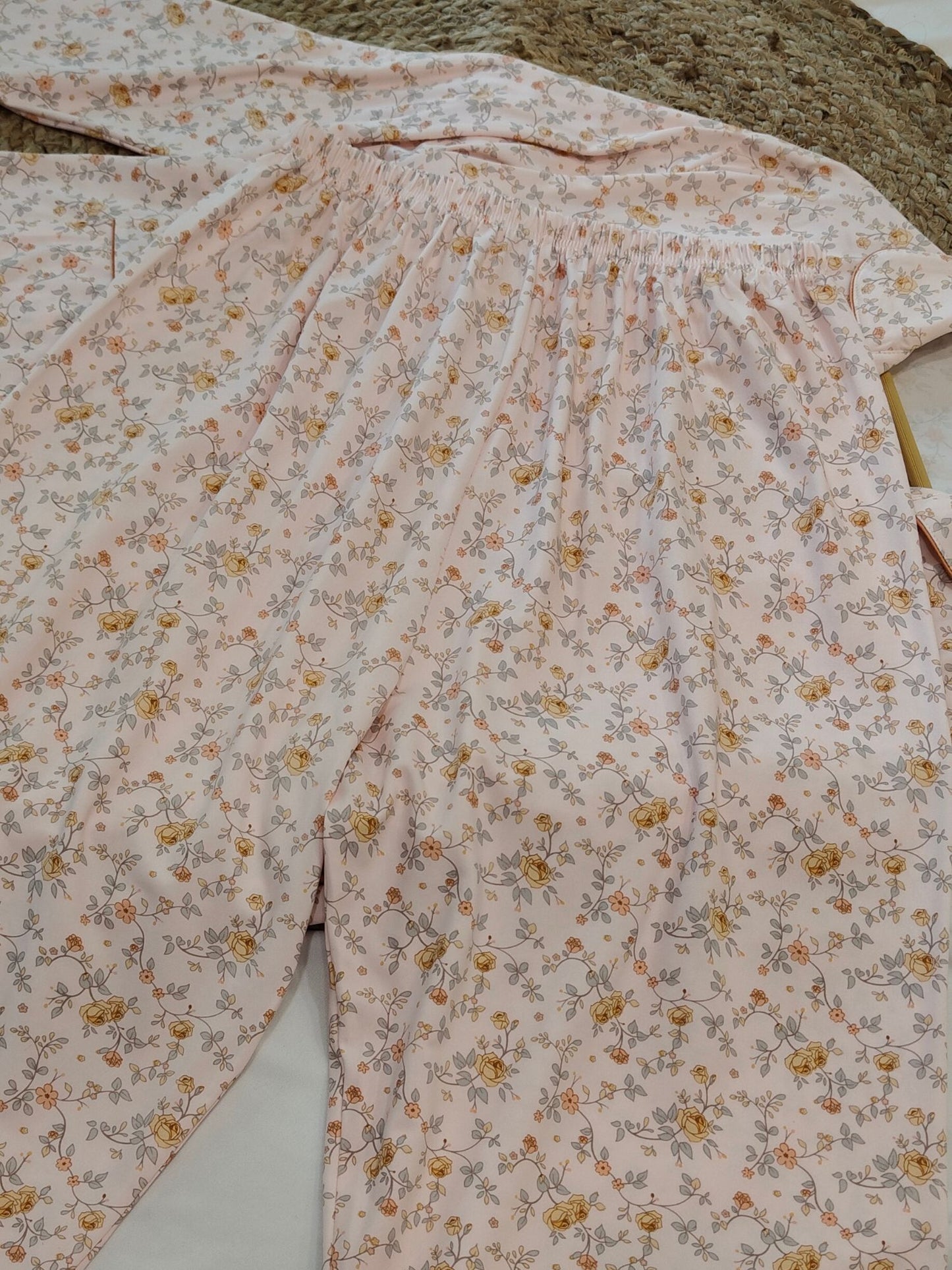 Pink Plus Size Floral Loungewear Set