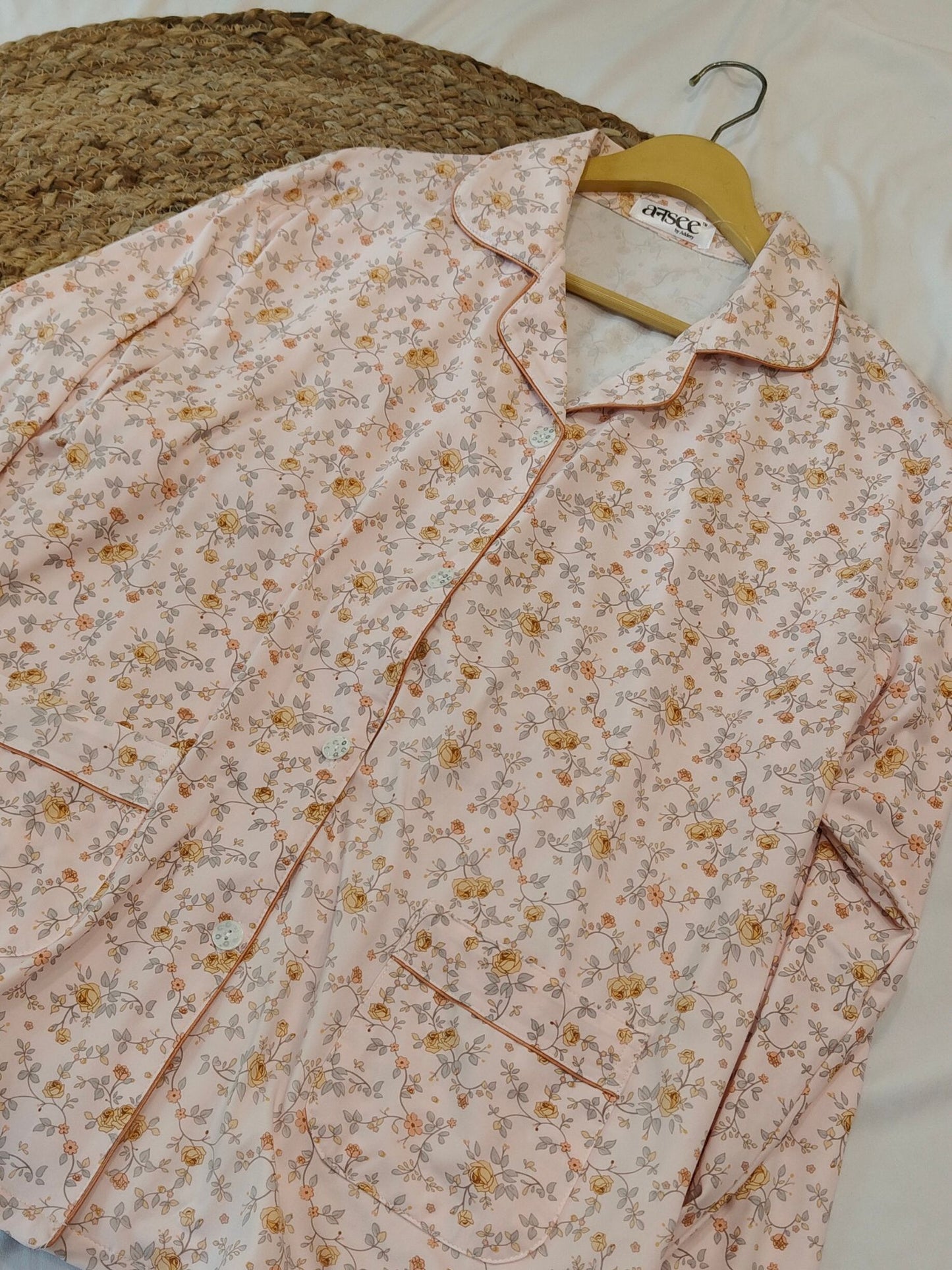 Pink Plus Size Floral Loungewear Set