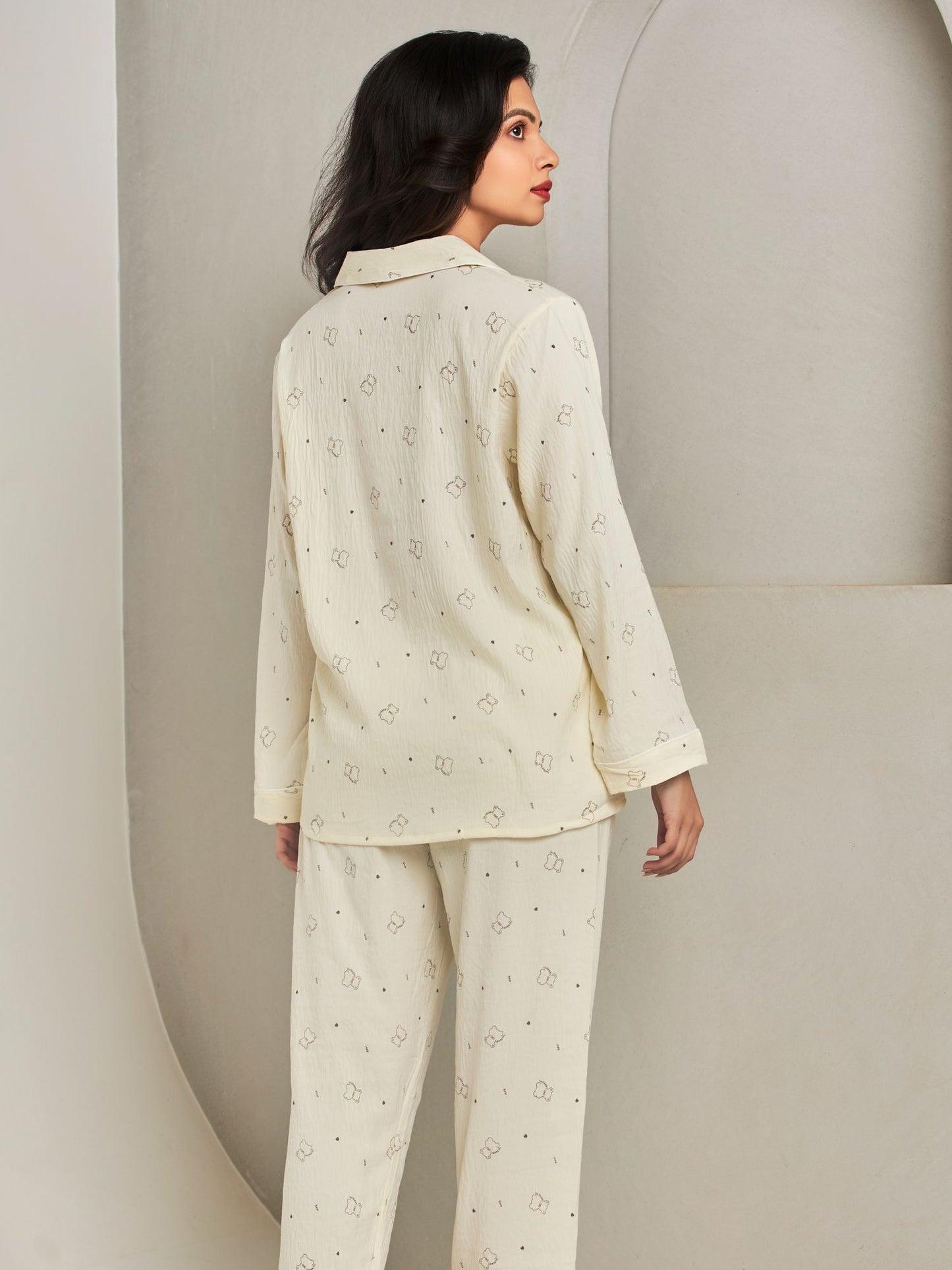 Essential Cotton Sleepwear Set In Yellow For Women