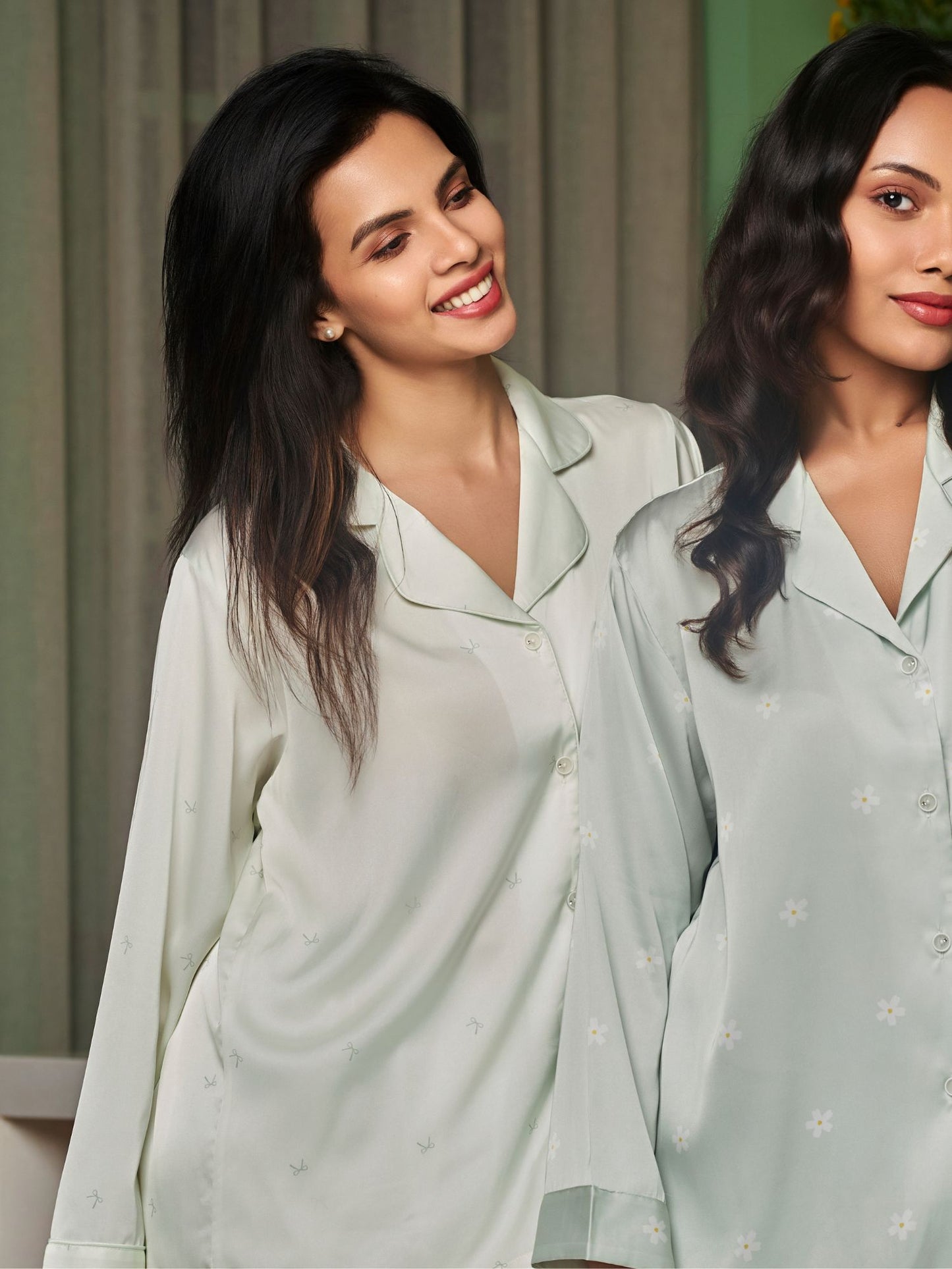 Super Comfy Silk Shirt And Pant Sleepwear Set