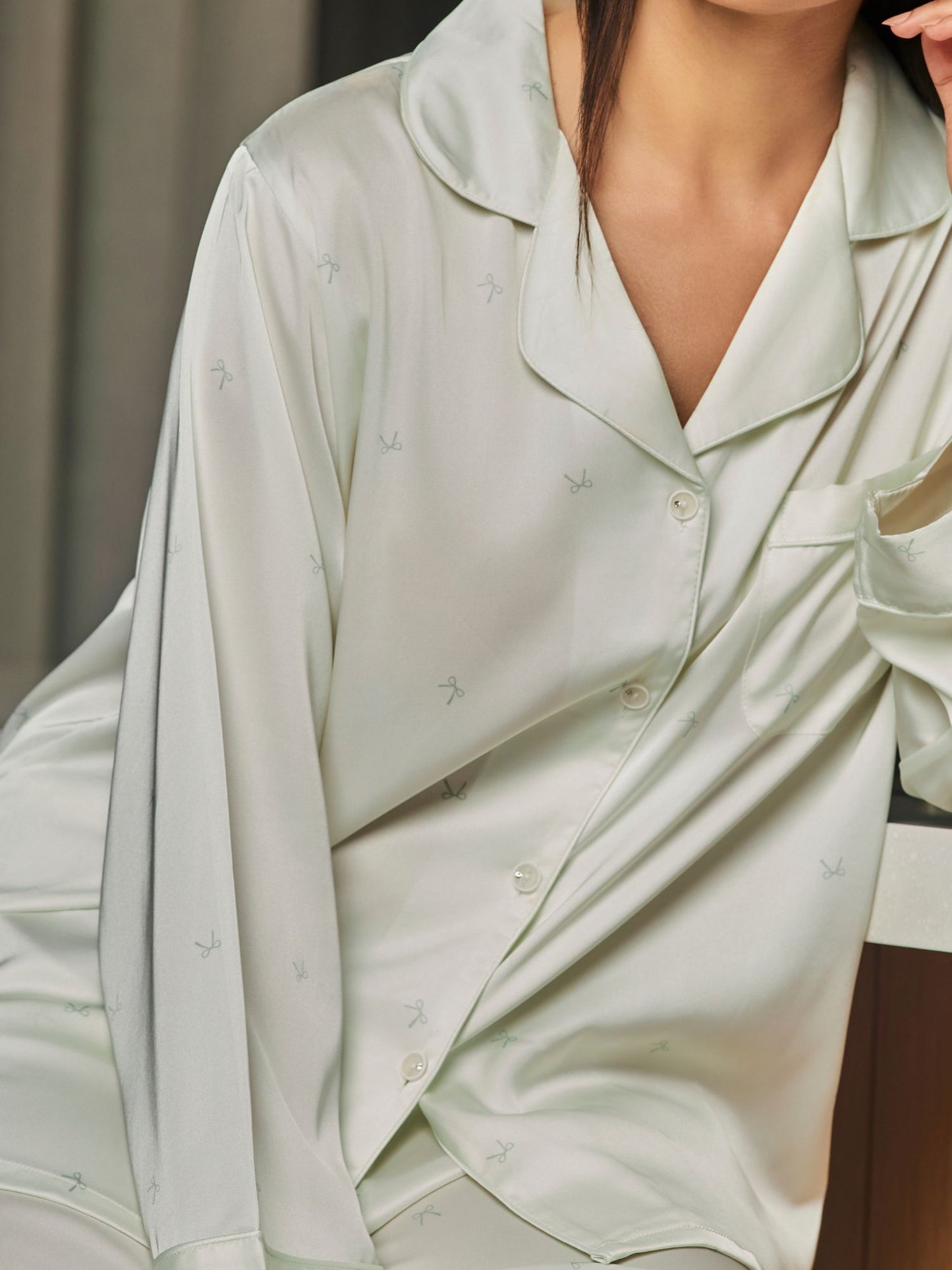 Super Comfy Silk Shirt And Pant Sleepwear Set