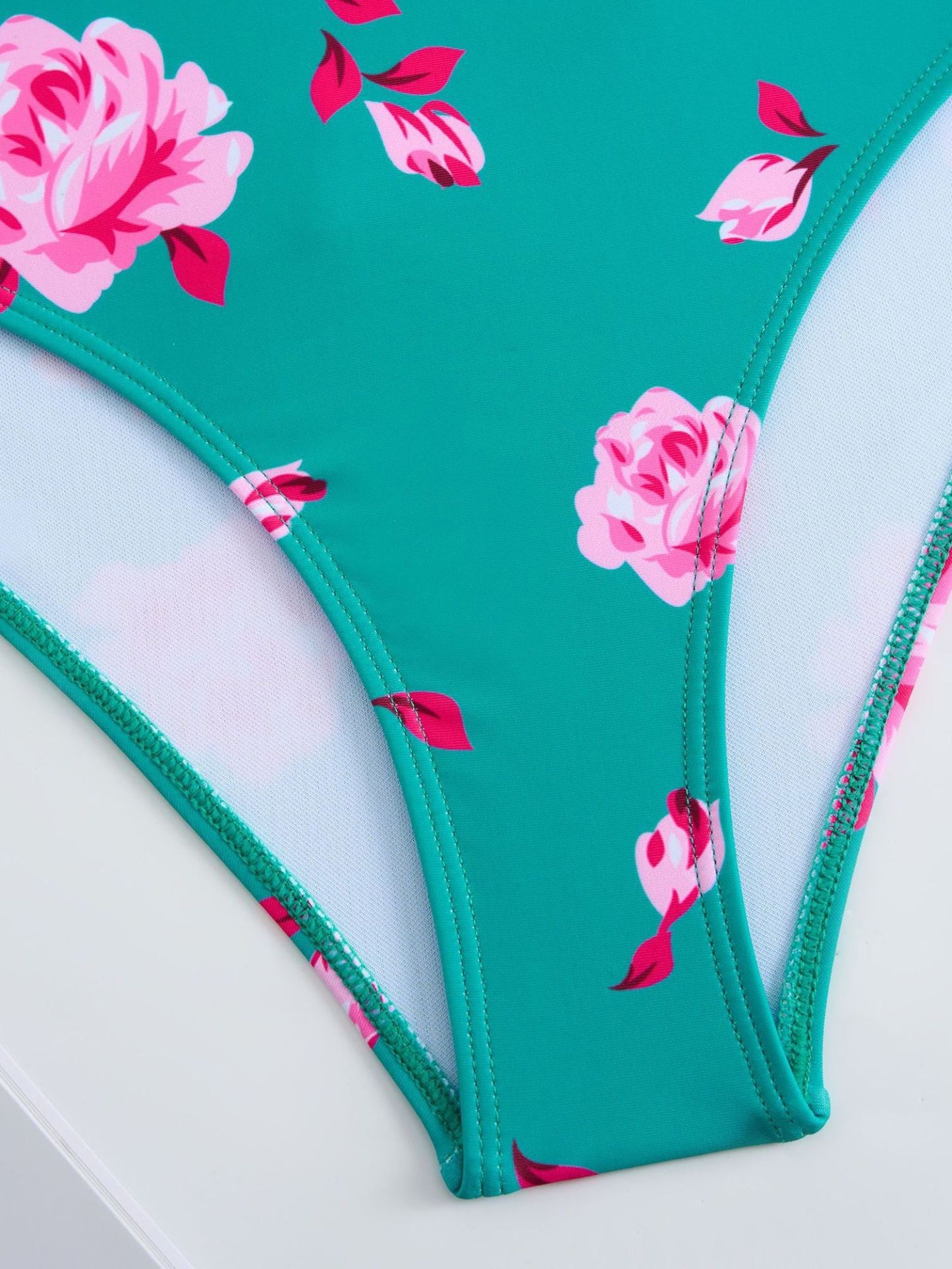 Teal Floral Bikini Set