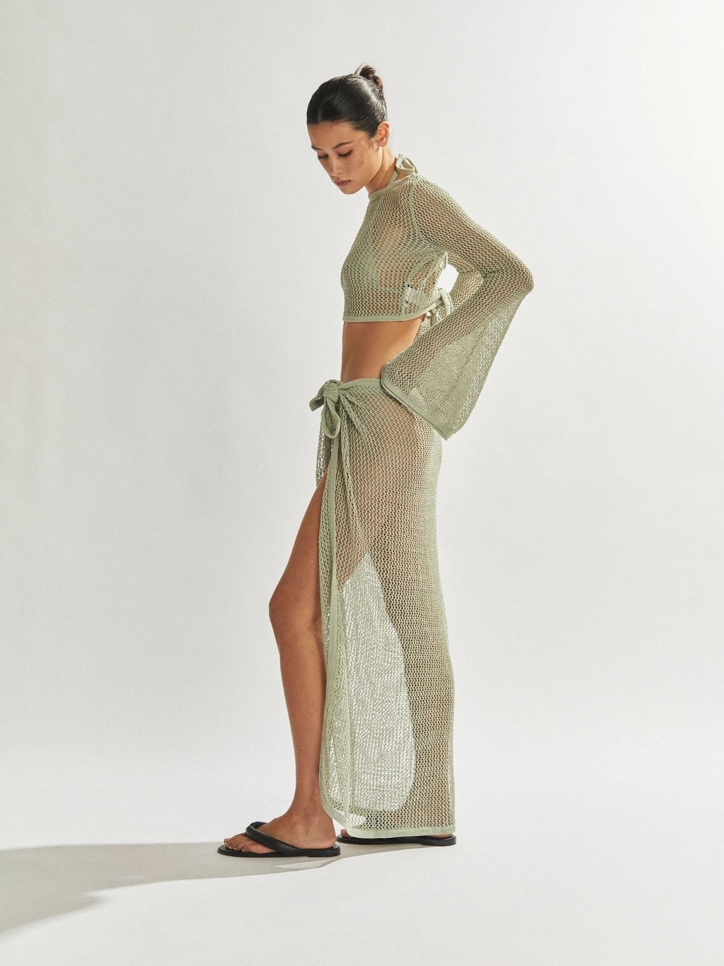 Sheer Mesh Two-Piece Cover-Up Set