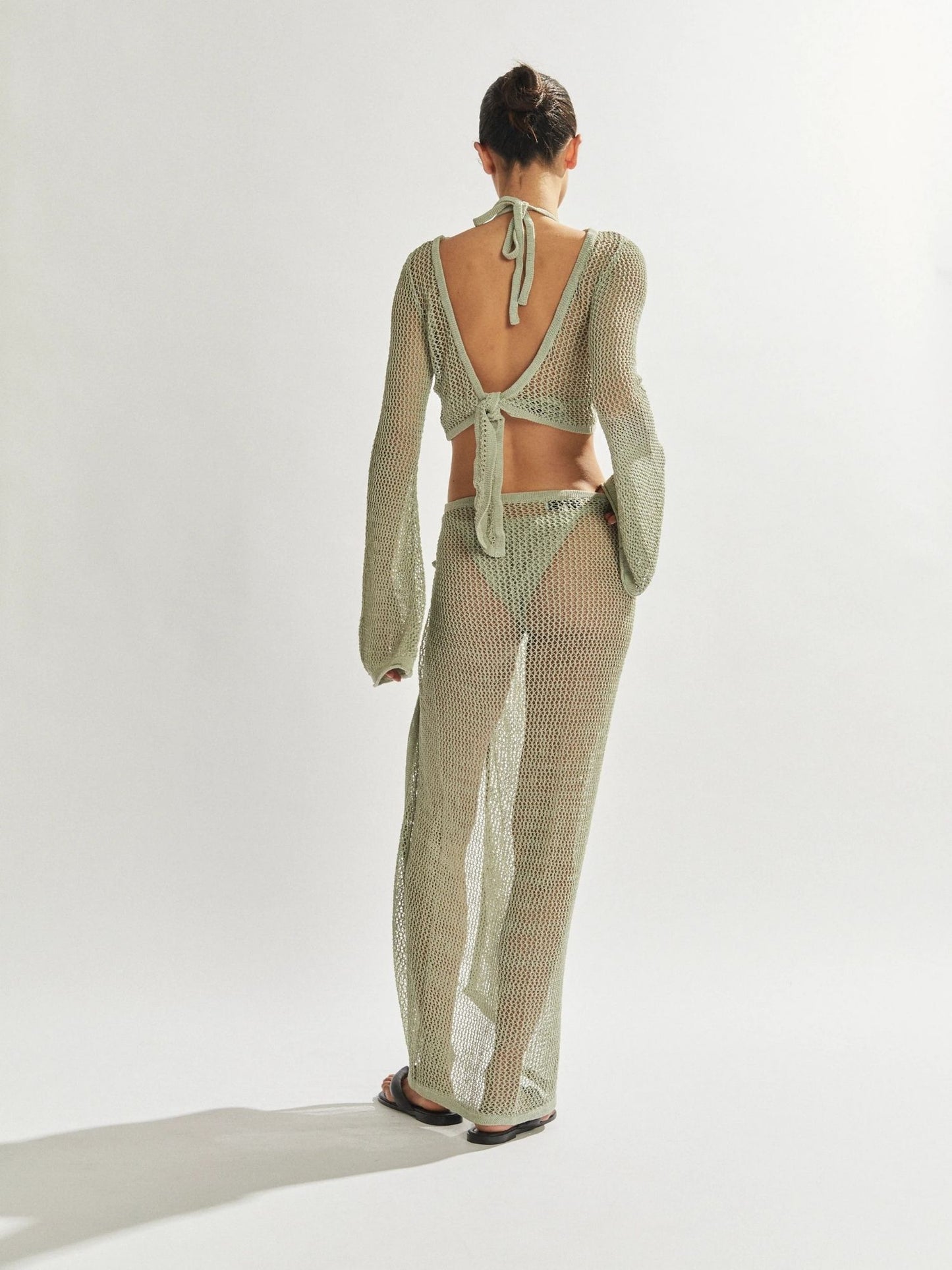 Sheer Mesh Two-Piece Cover-Up Set
