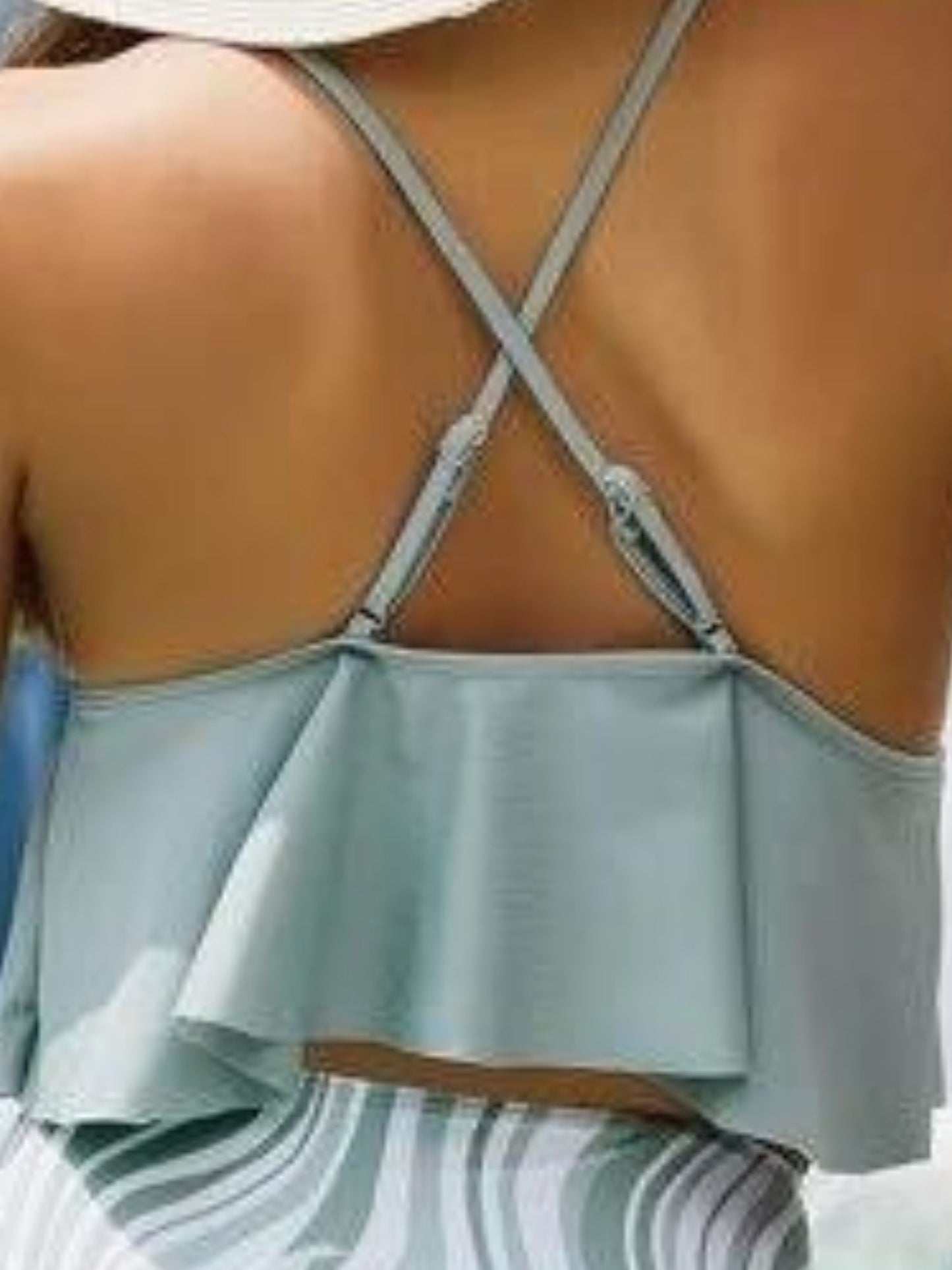 Ruffle Top and High Waisted Bottom Maternity Swimwear