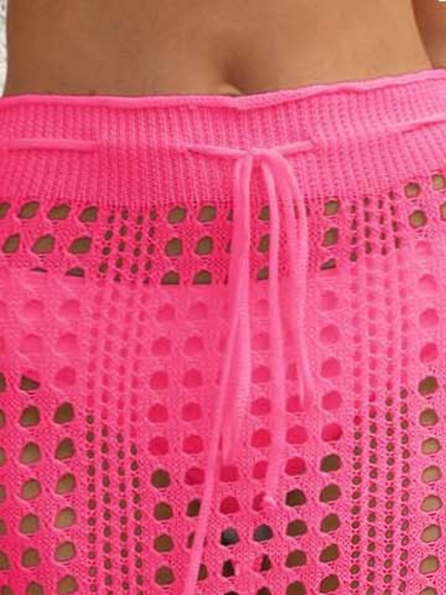 Pink Fringes Boho Skirt
