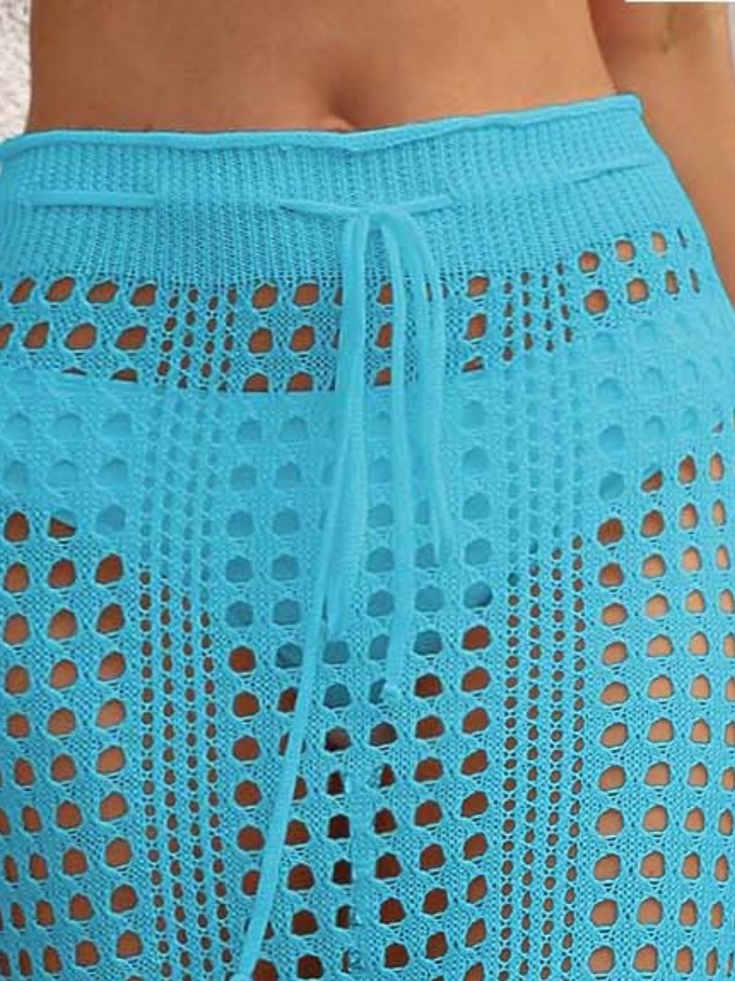 Blue Fringes Boho Skirt