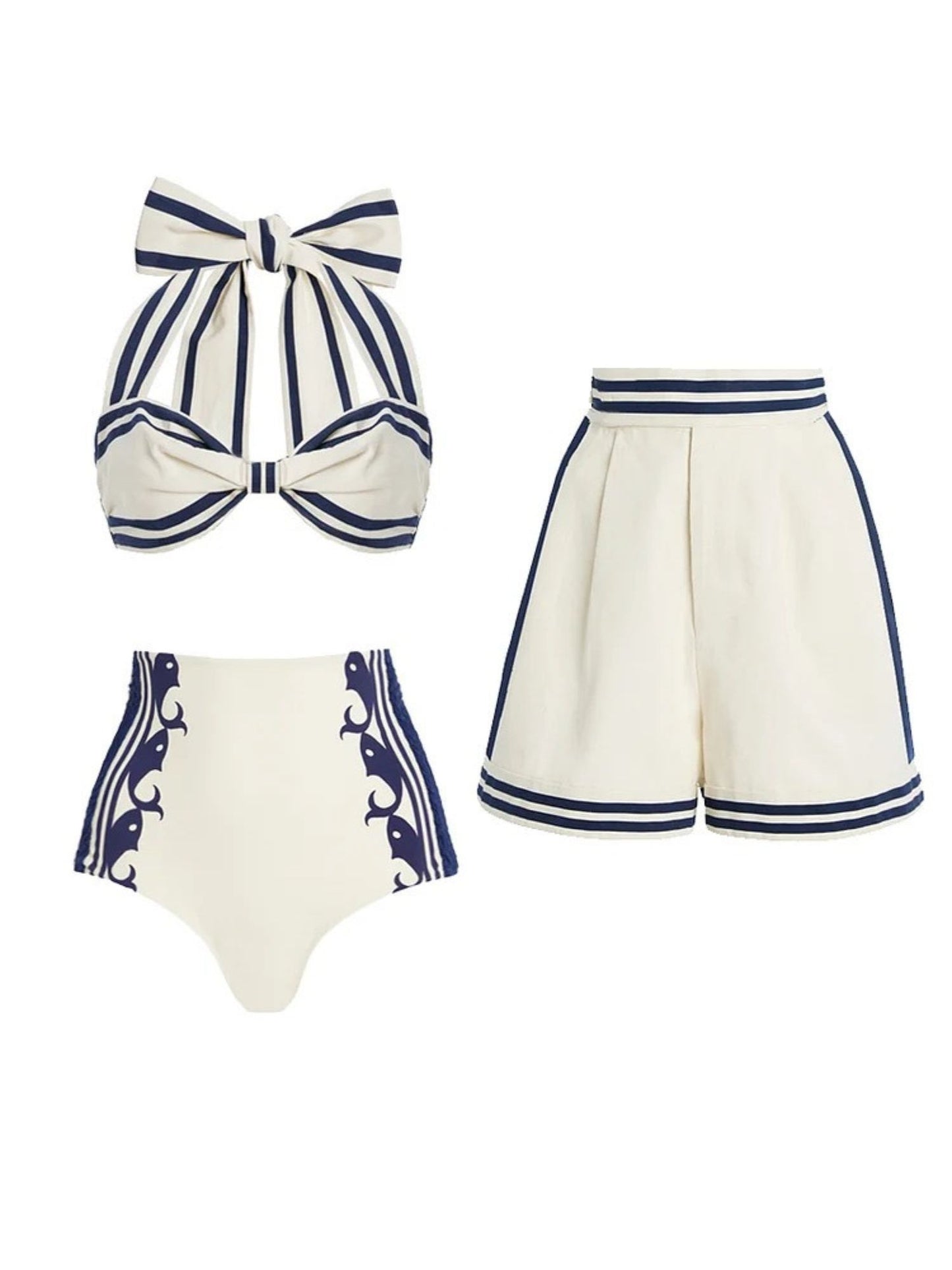 Nautical High-Waist Set
