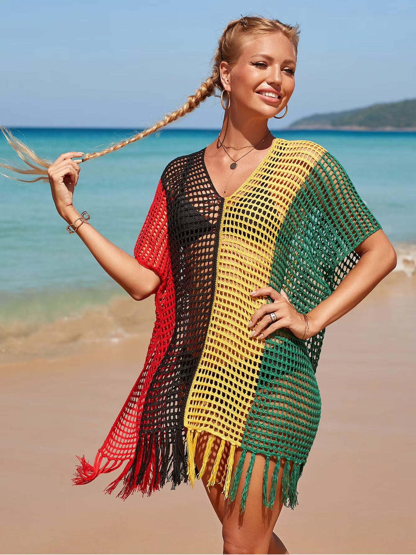 Multicolor Mesh Cover-Up