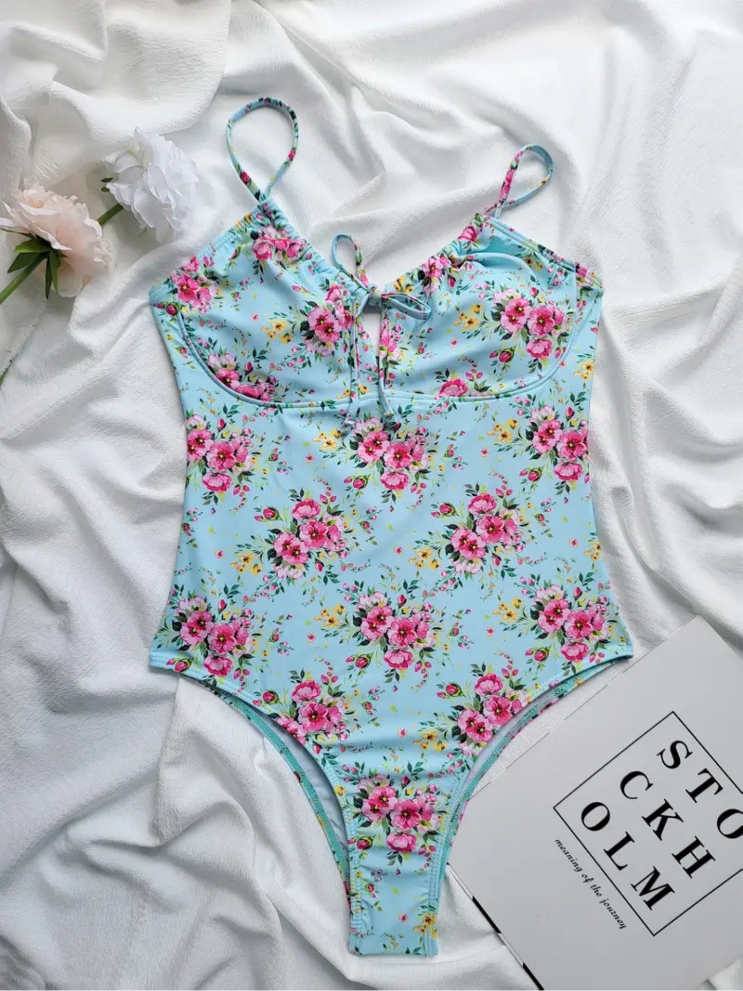 Floral Keyhole One-Piece Swimsuit