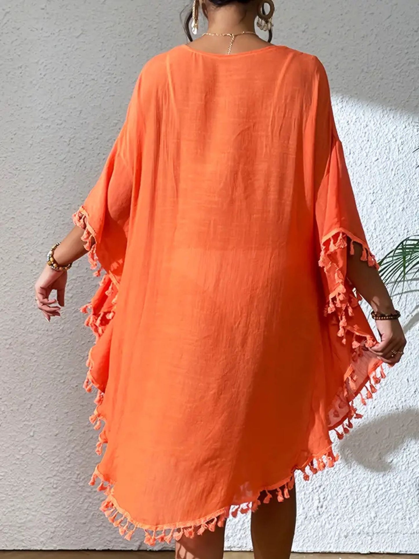 Tangerine Crochet Beach Cover-Up