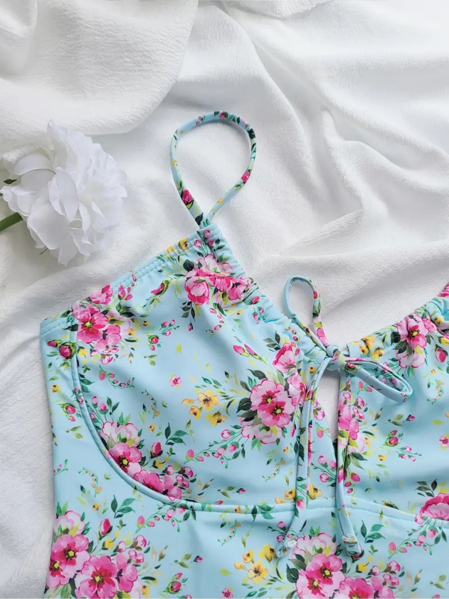 Floral Keyhole One-Piece Swimsuit