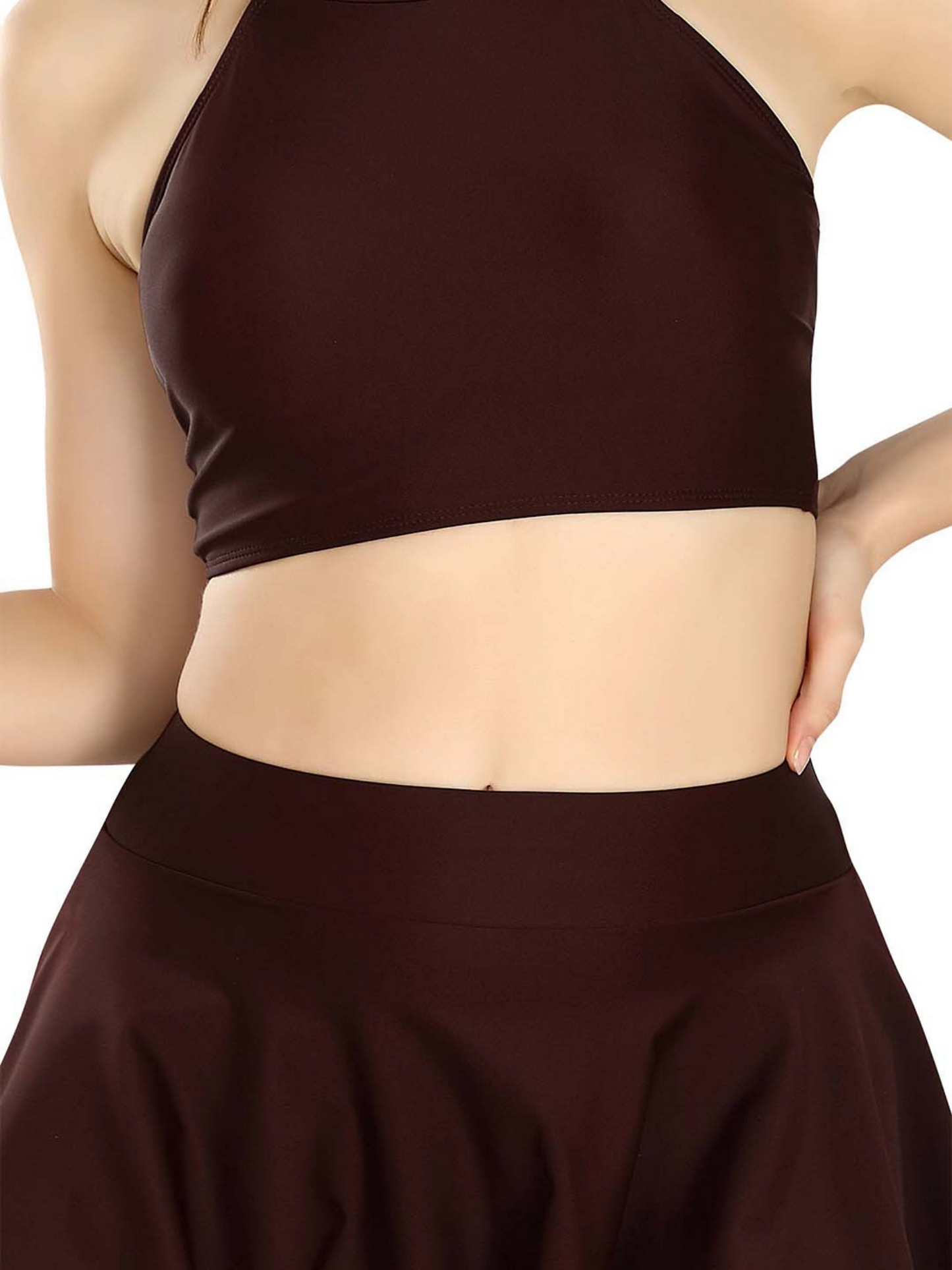 Wine Skirted Swimsuit