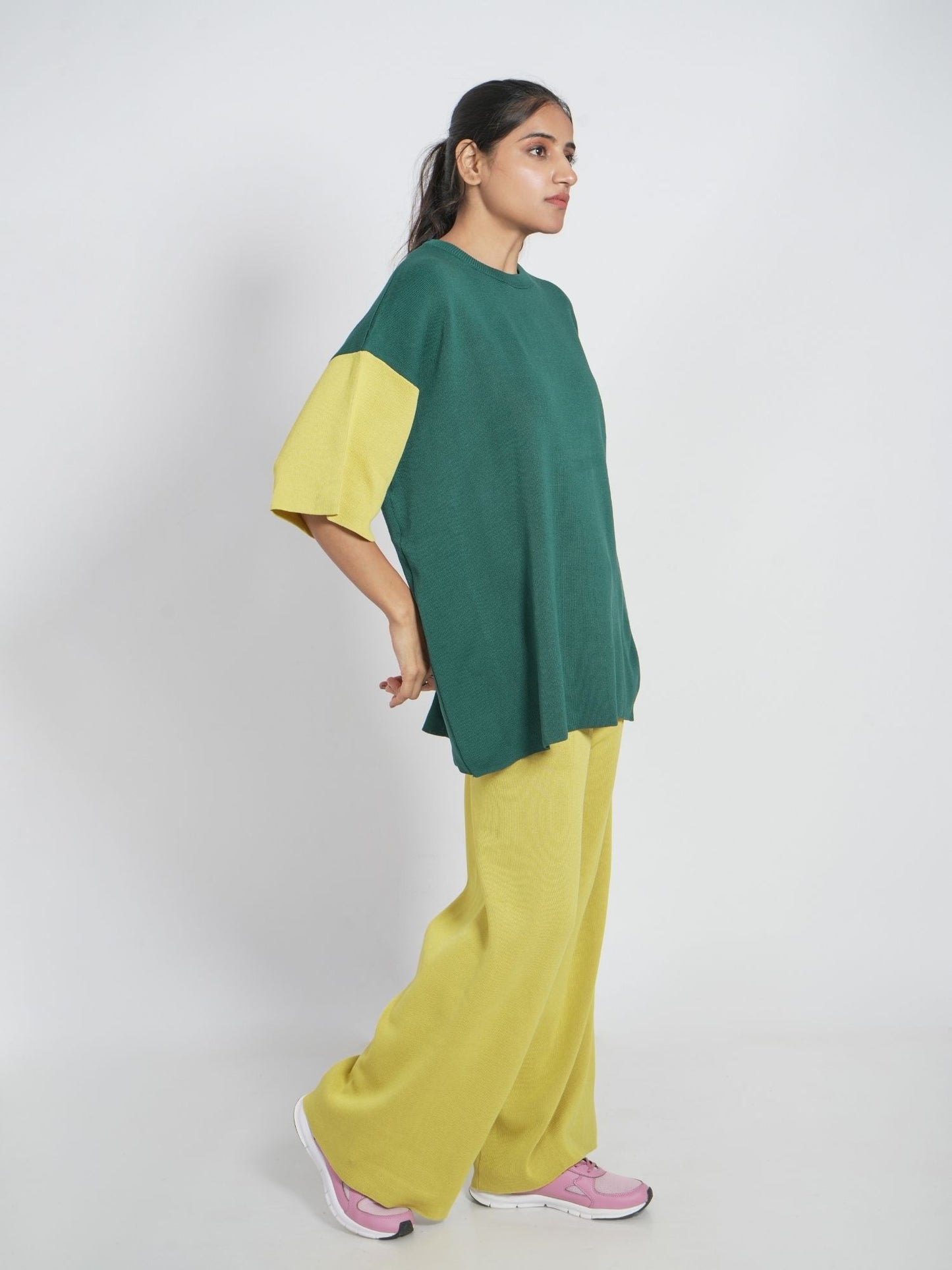Green Colorblocked Oversized Set