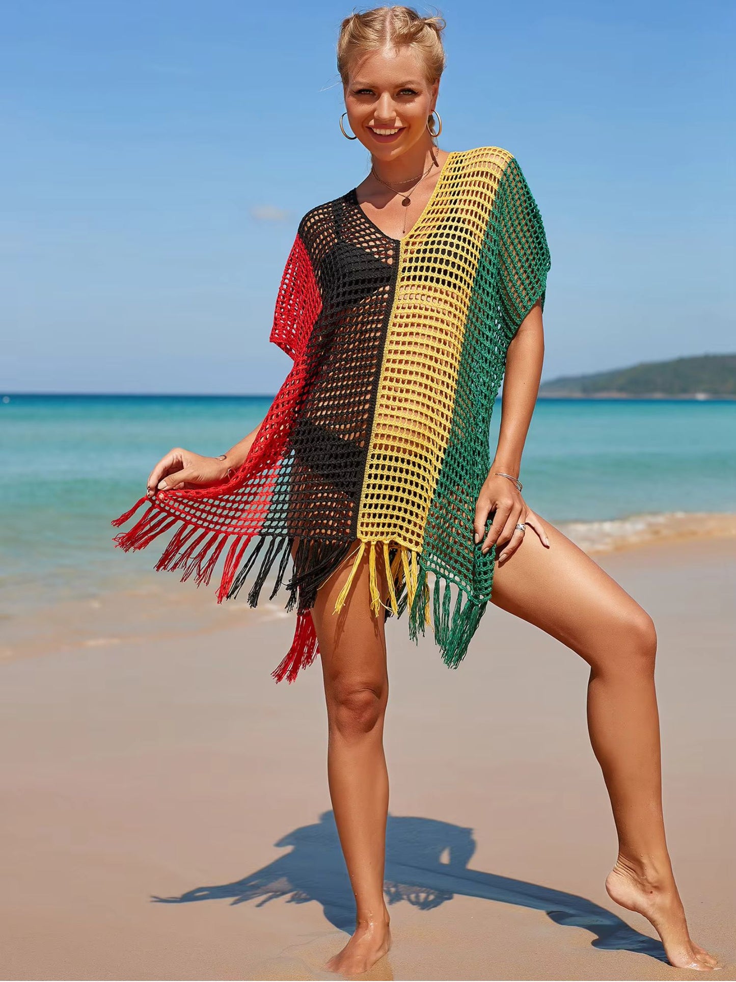 Multicolor Mesh Cover-Up