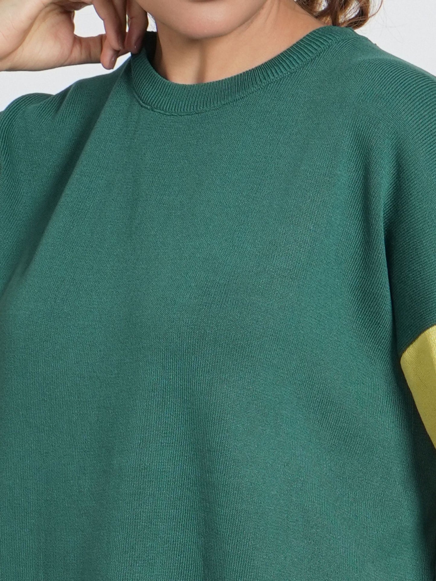 Green Colorblocked Oversized Set