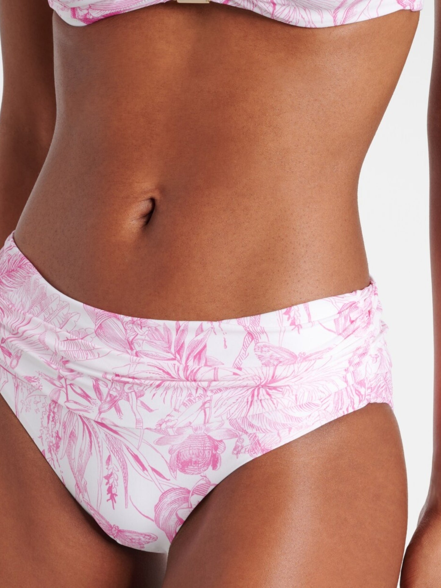 Cloudy Pink Floral Swimwear Set with Sarong