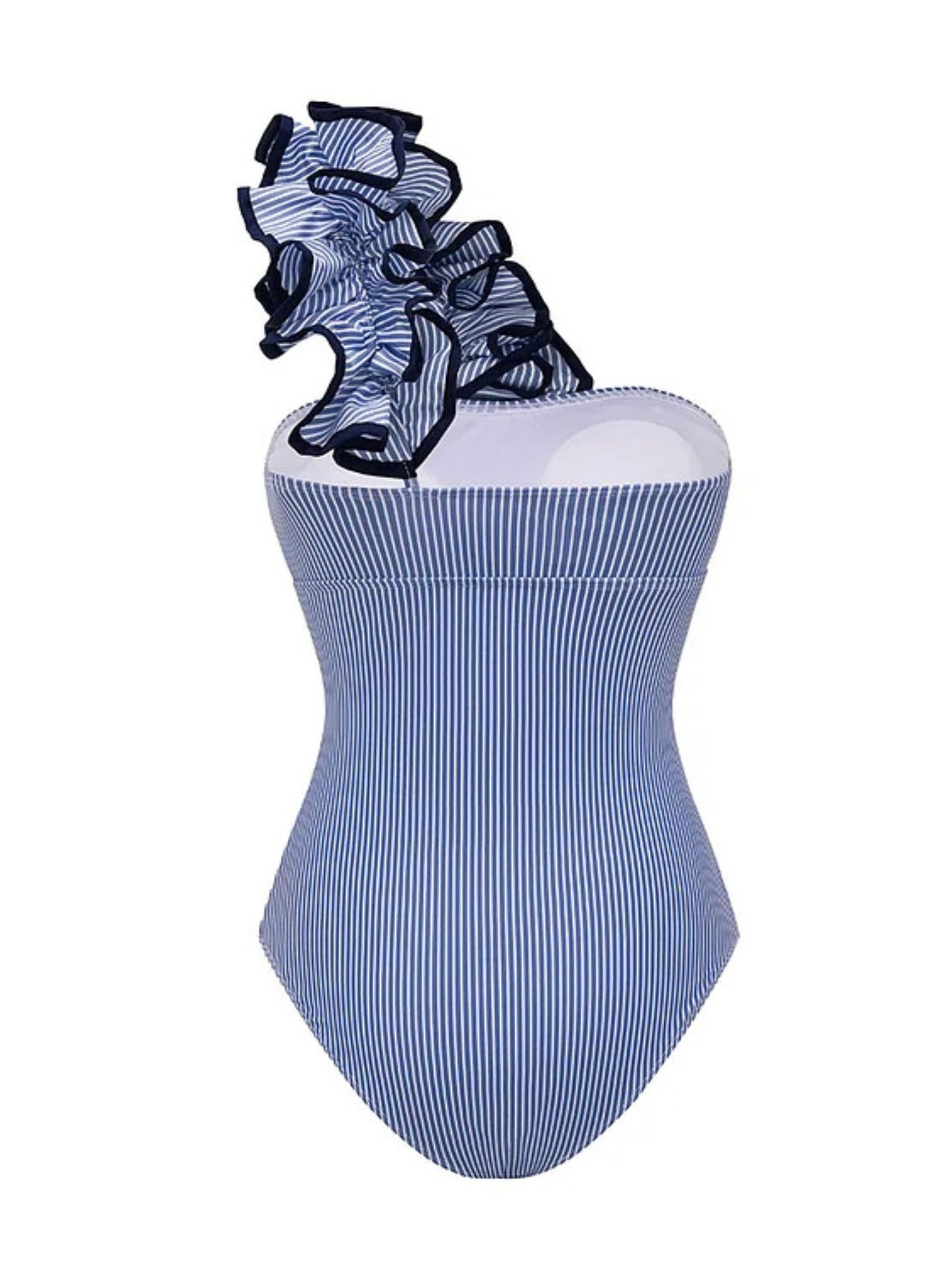 Azure Elegance One-Shoulder Swimsuit