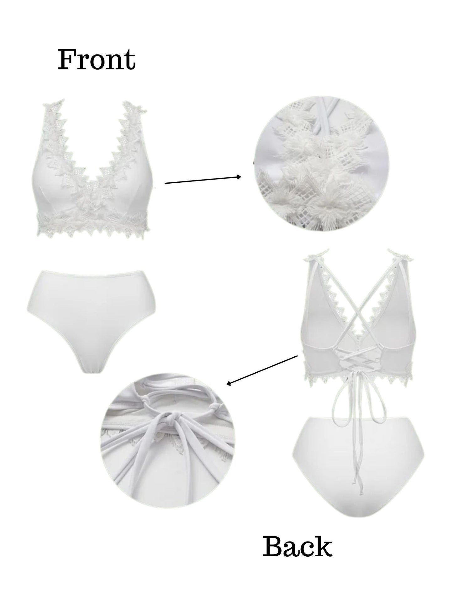 Chic White Ruched Swimsuit Set