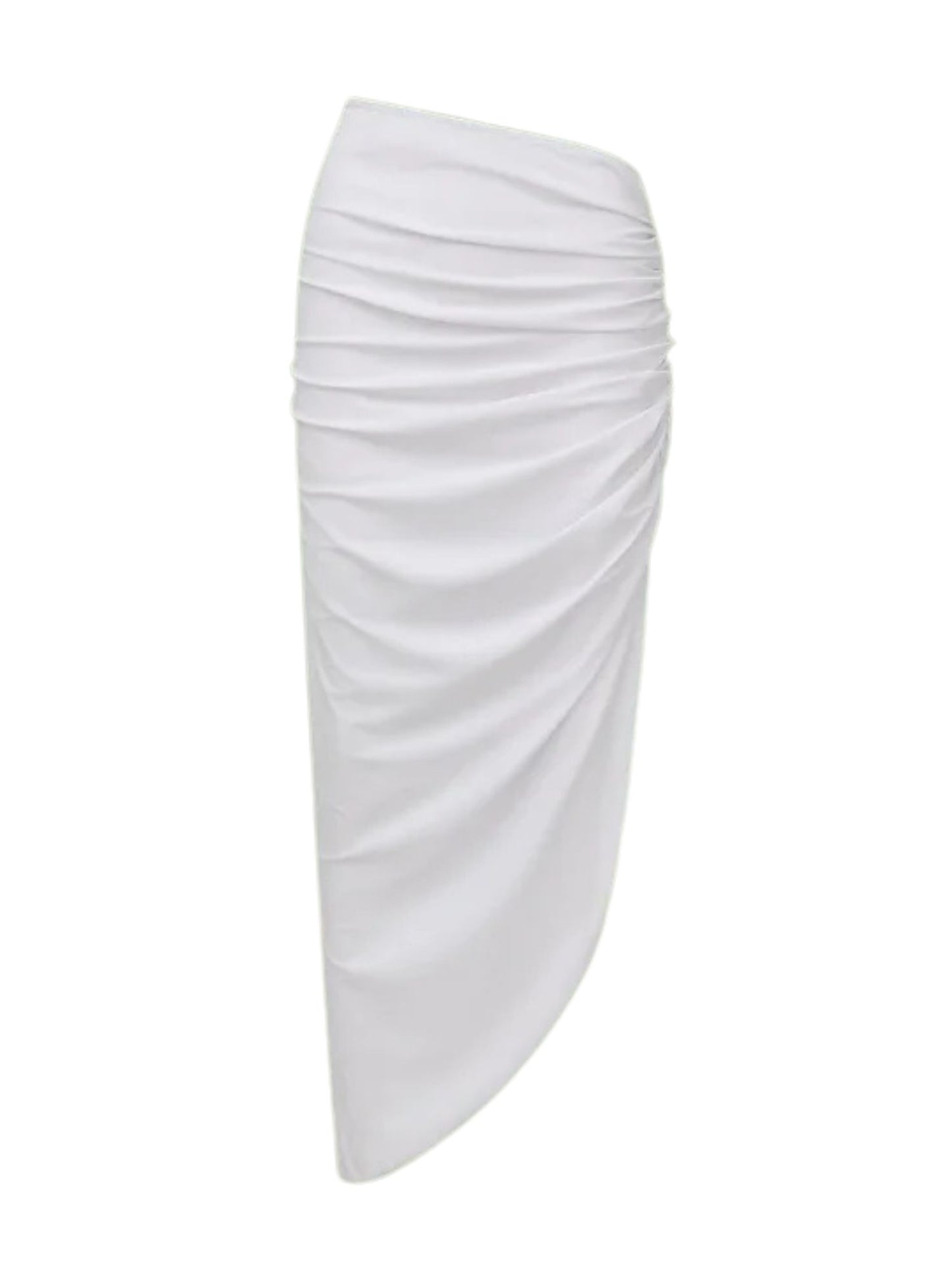 Chic White Ruched Swimsuit Set