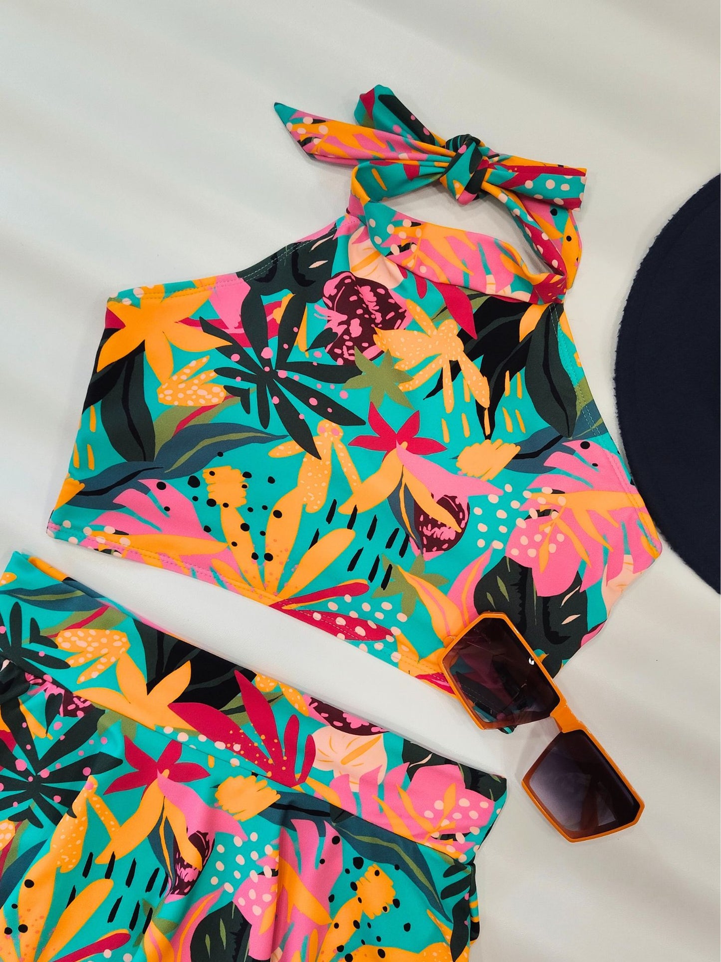Tropical Pop Halterkini Set