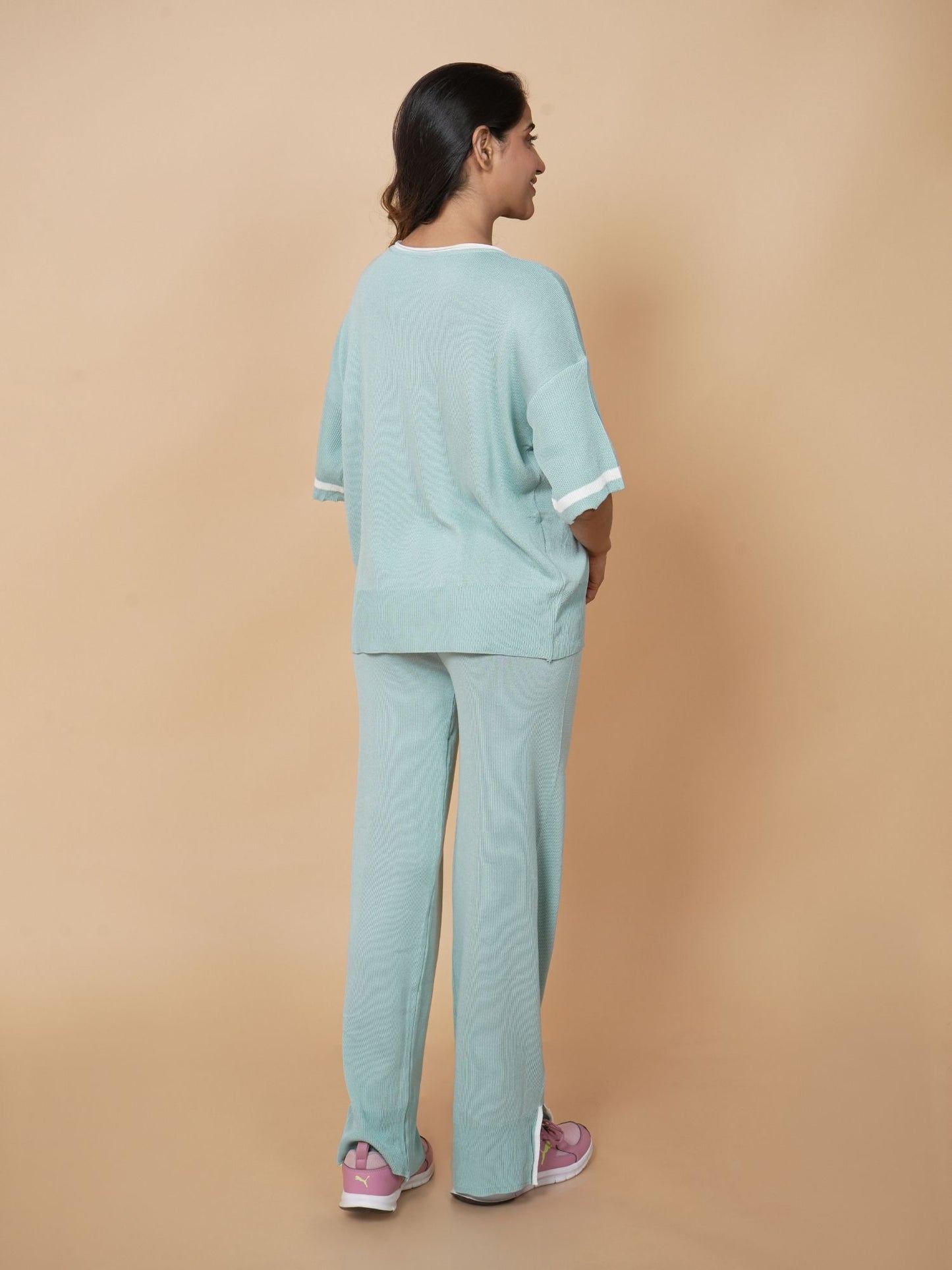 Green Solid Loungewear Set