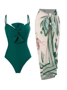 Green Bow Monokini Swimsuit