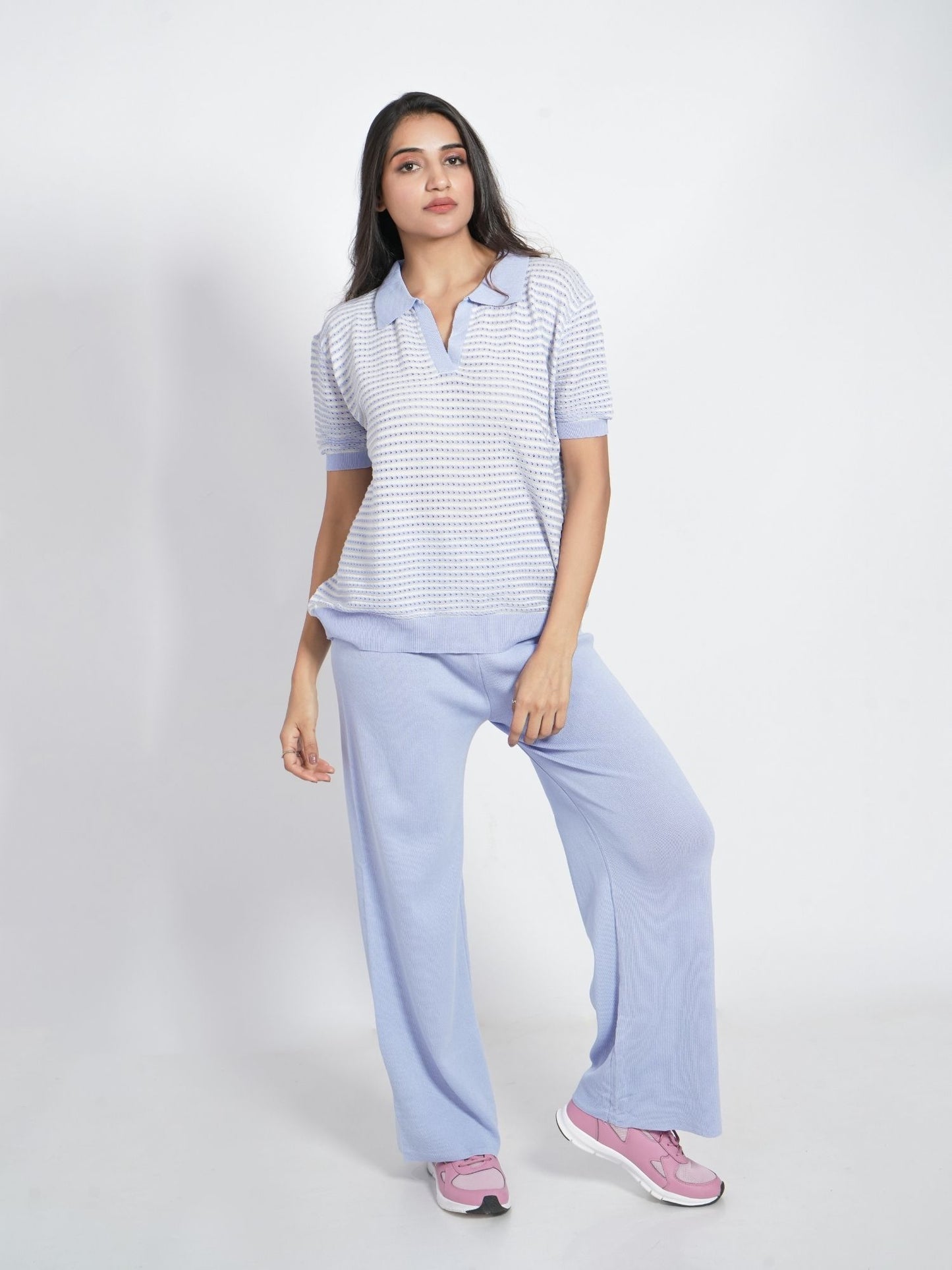 Light Blue Polo Co-ord Set