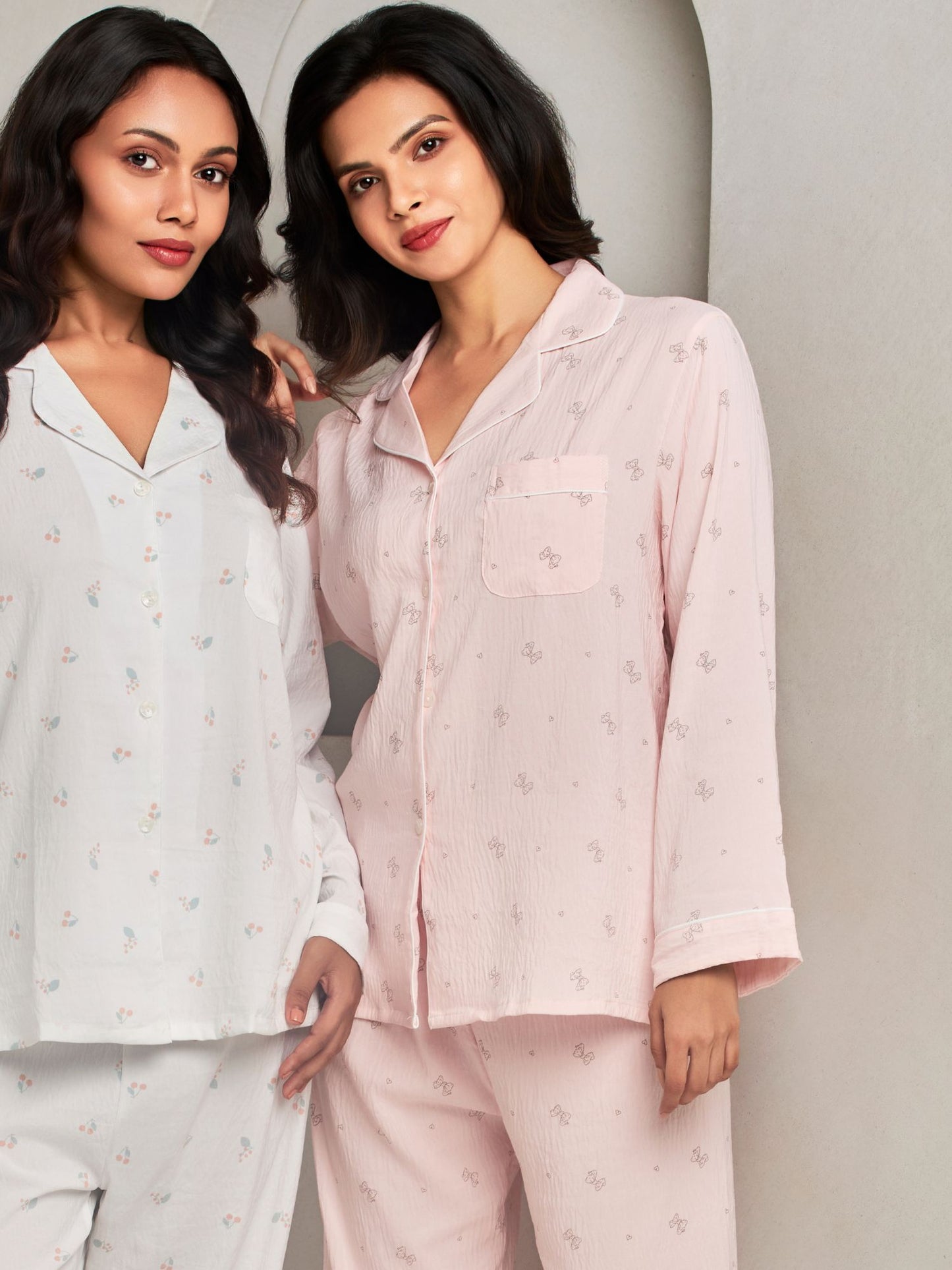 Pink Shirt And Pant Loungewear For Women