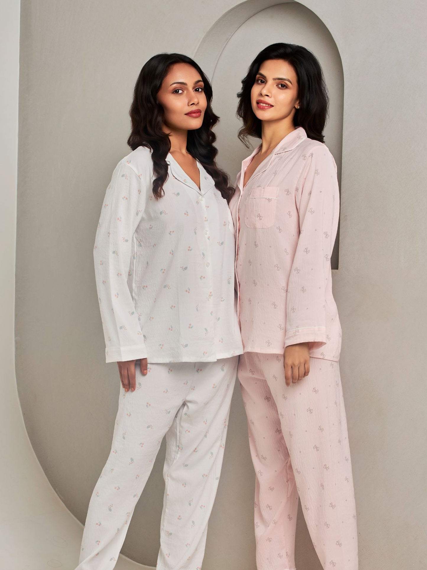 Pink Shirt And Pant Loungewear For Women