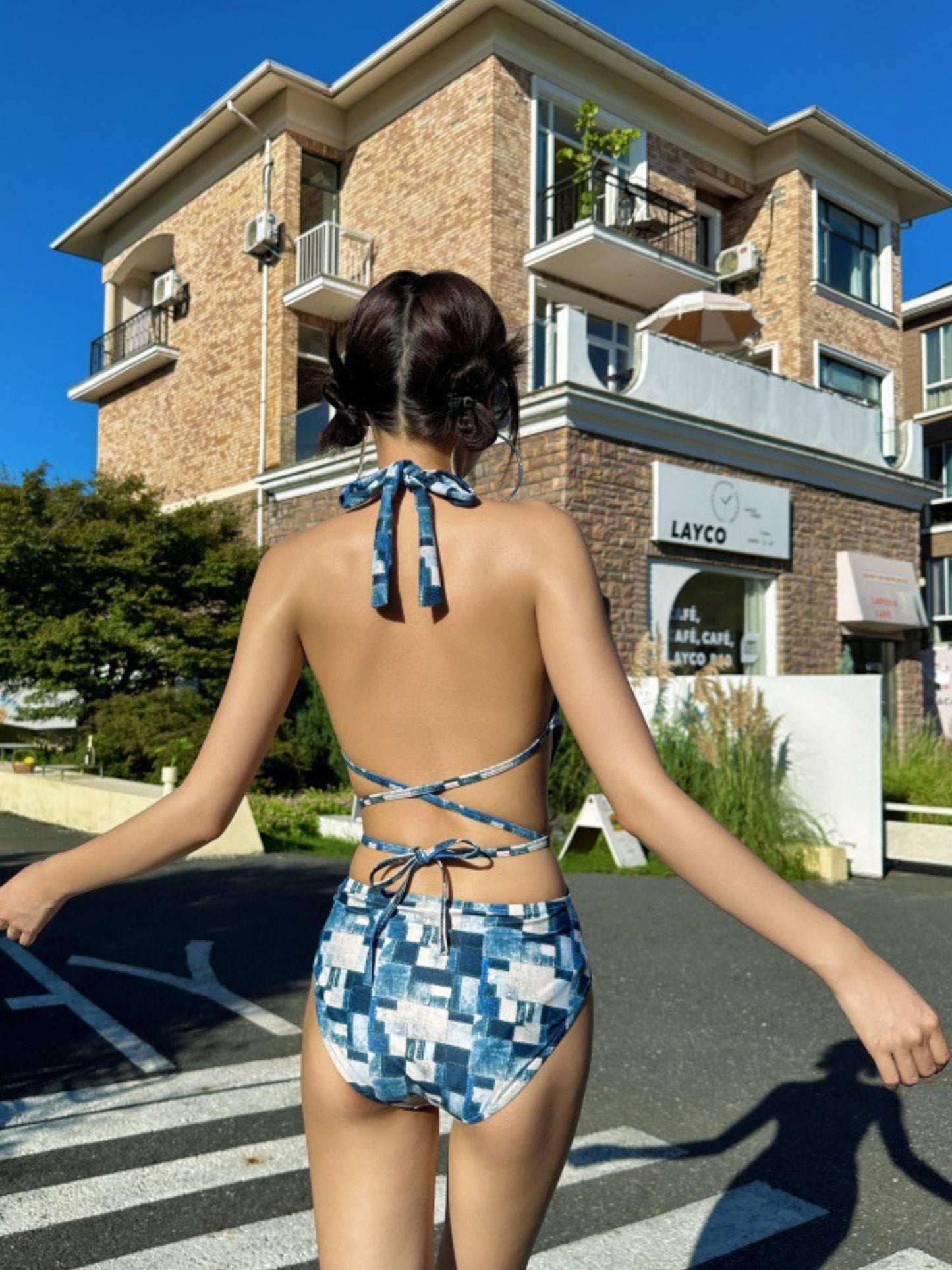 Indigo Mirage Cut-Out Halter One-Piece Swimsuit