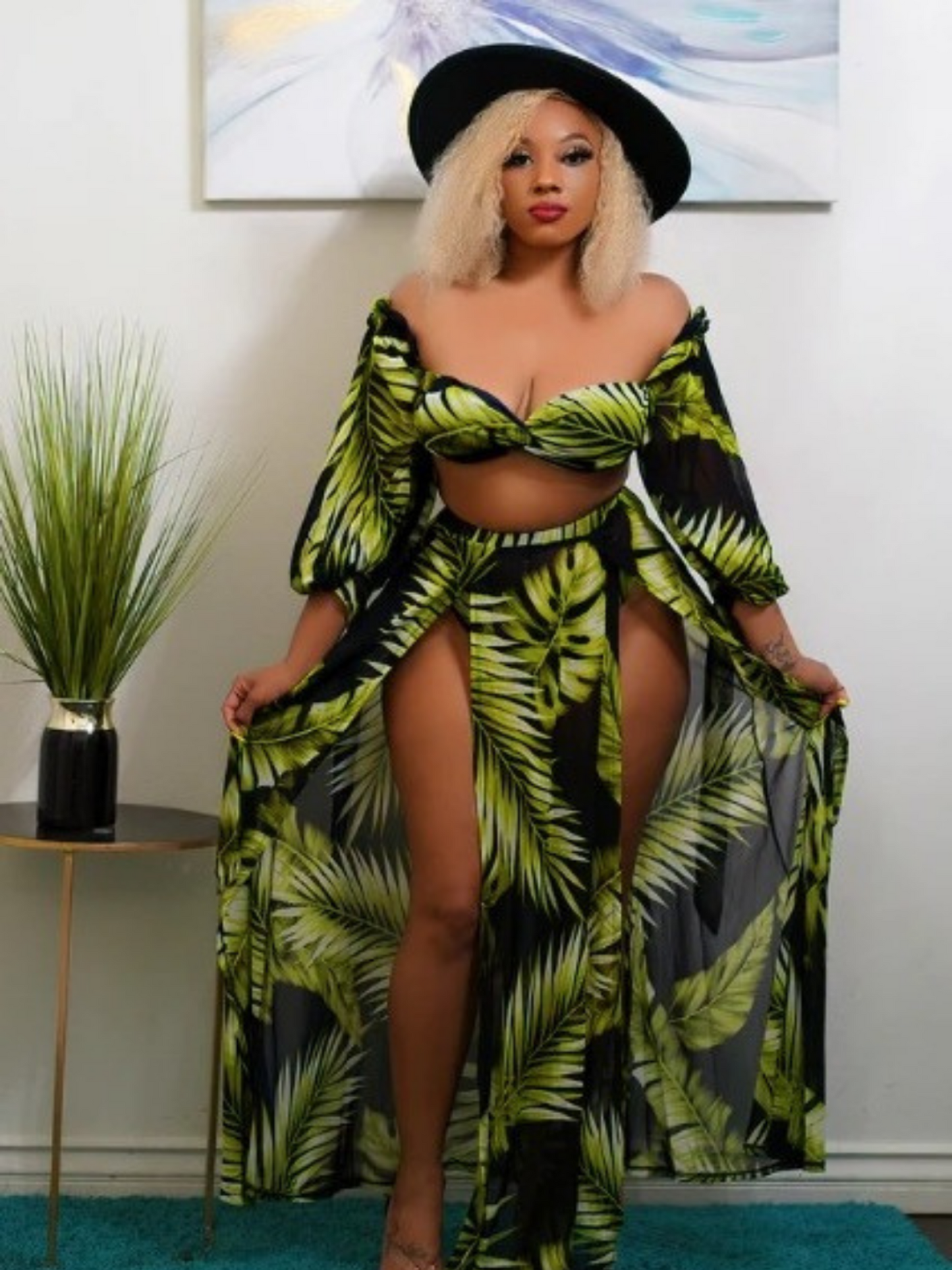 Green Palm Leaves Swimwear