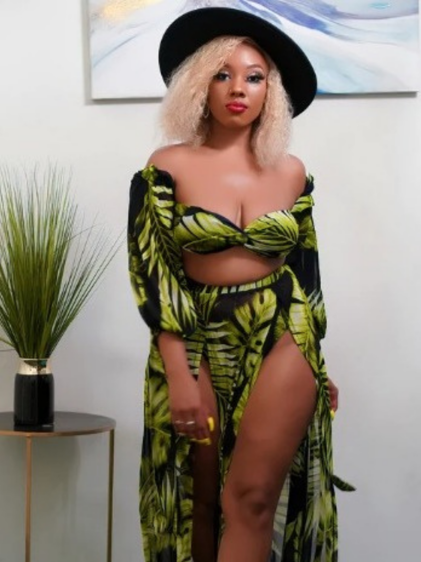 Green Palm Leaves Swimwear