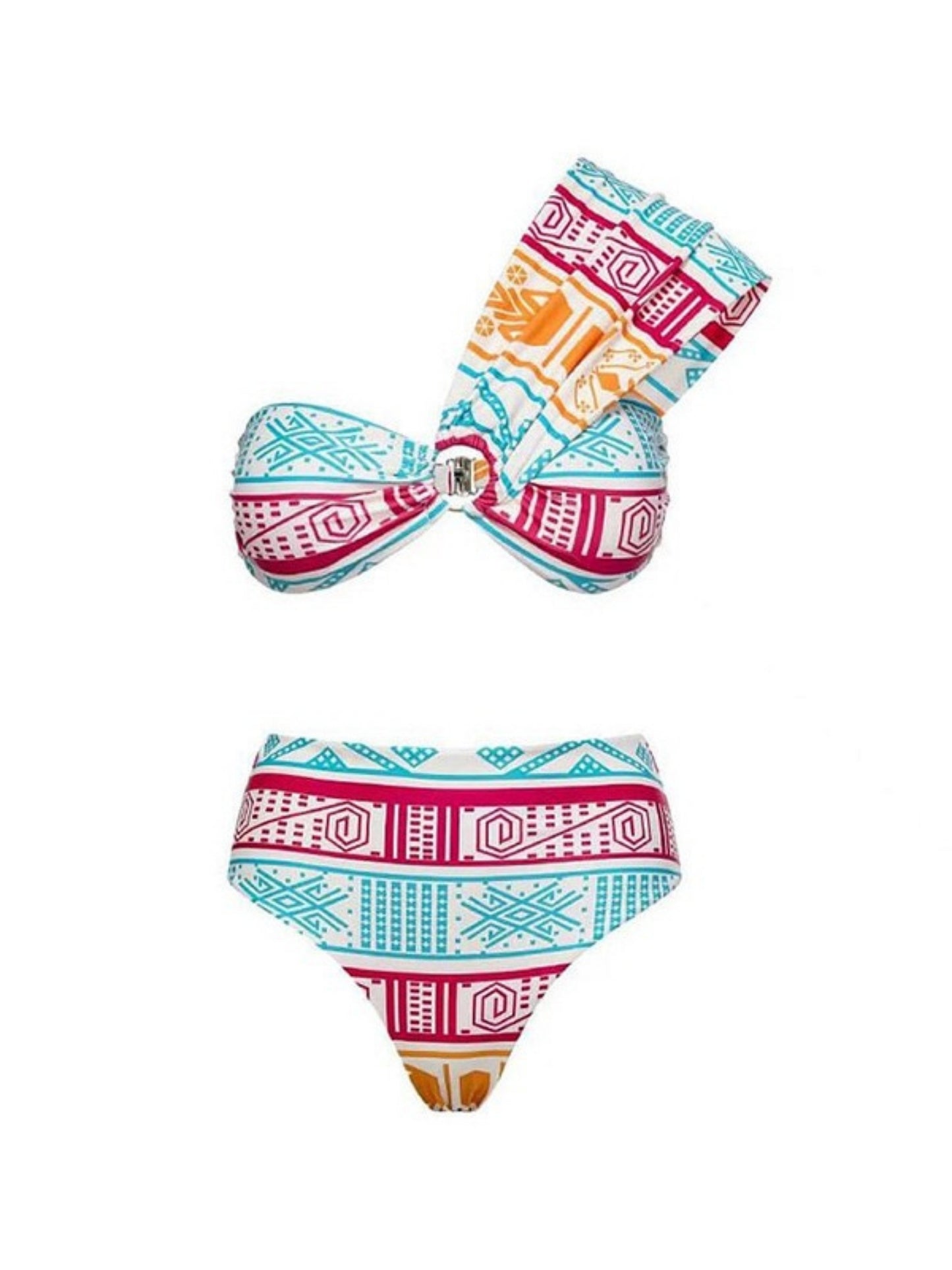 Multi One-Shoulder Bikini Set