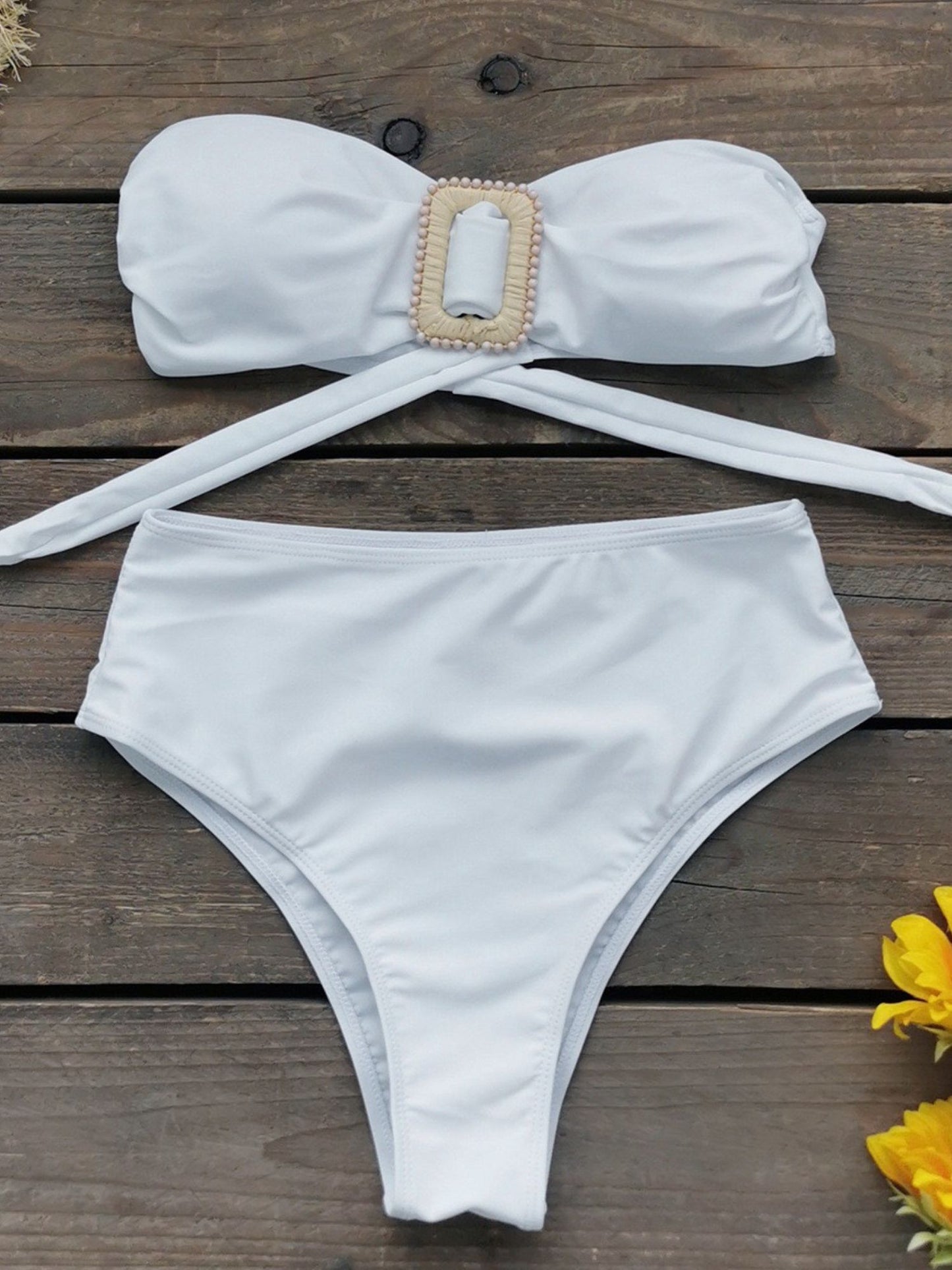 Coastal Glow 3-Piece White Bikini Set
