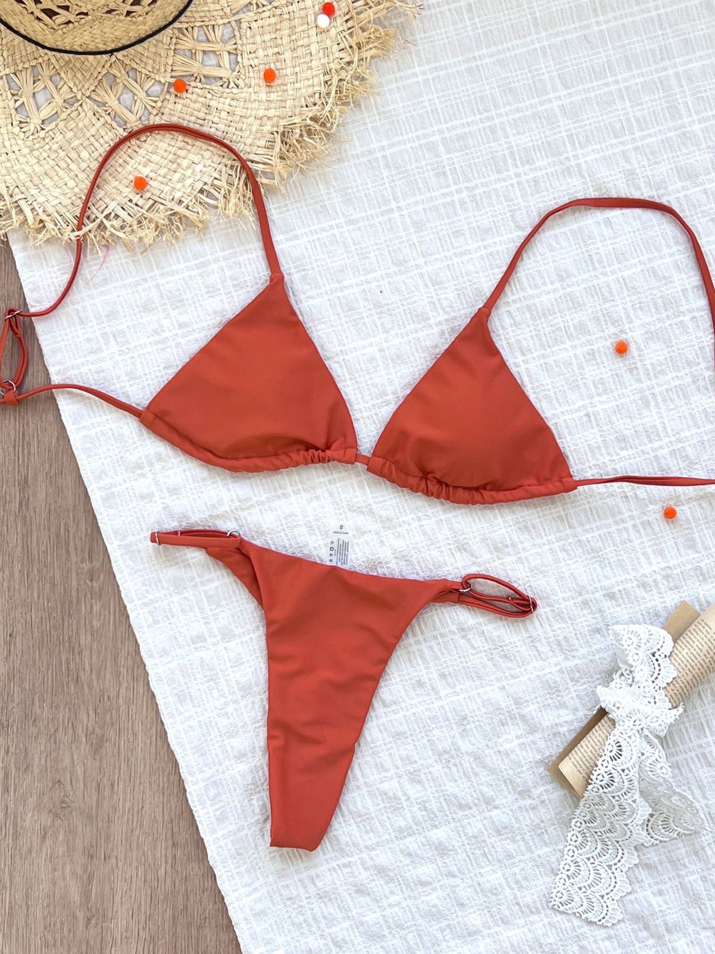 Sunset Curve Bikini Set with Matching Sarong Dress