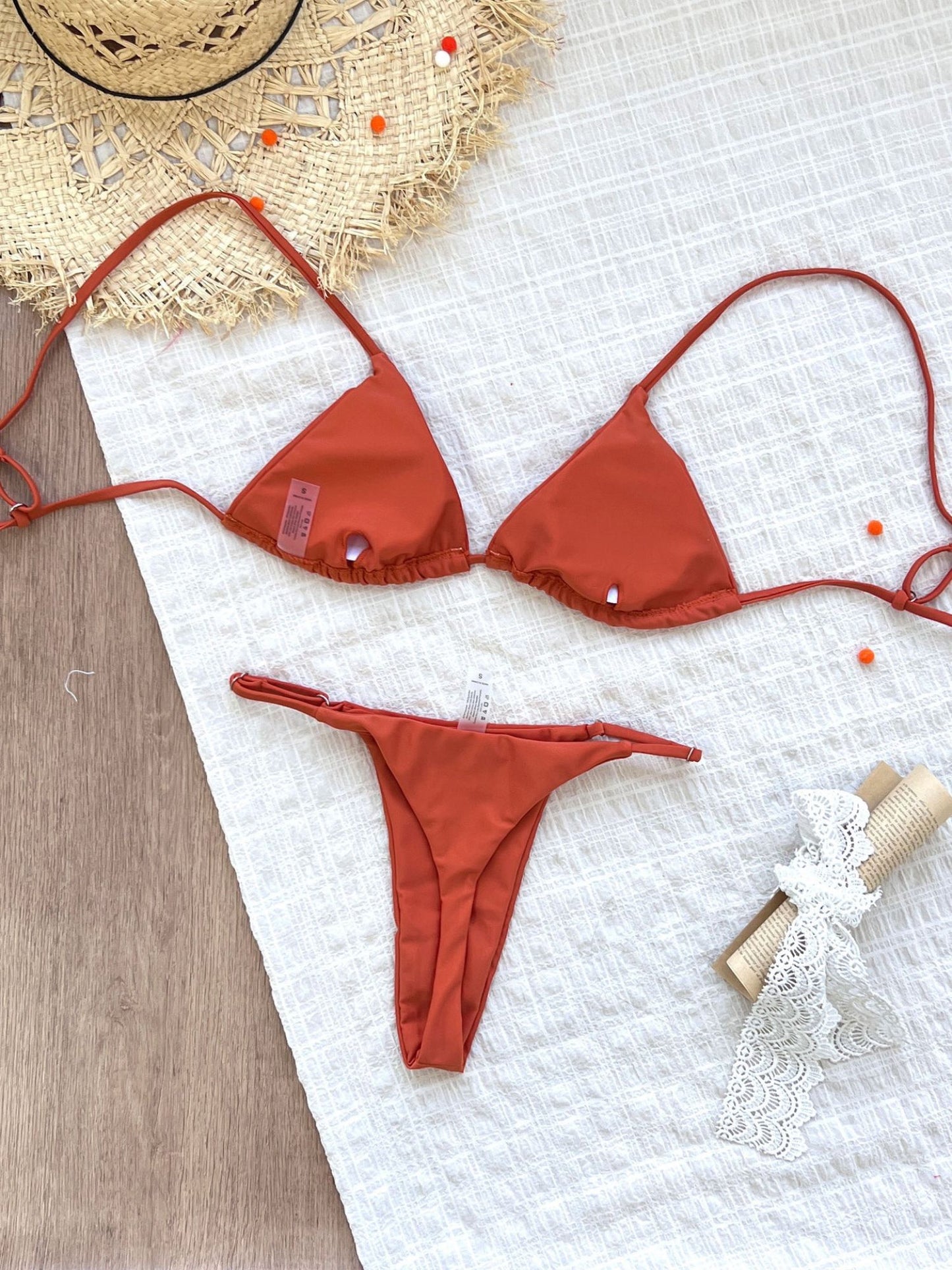 Sunset Curve Bikini Set with Matching Sarong Dress