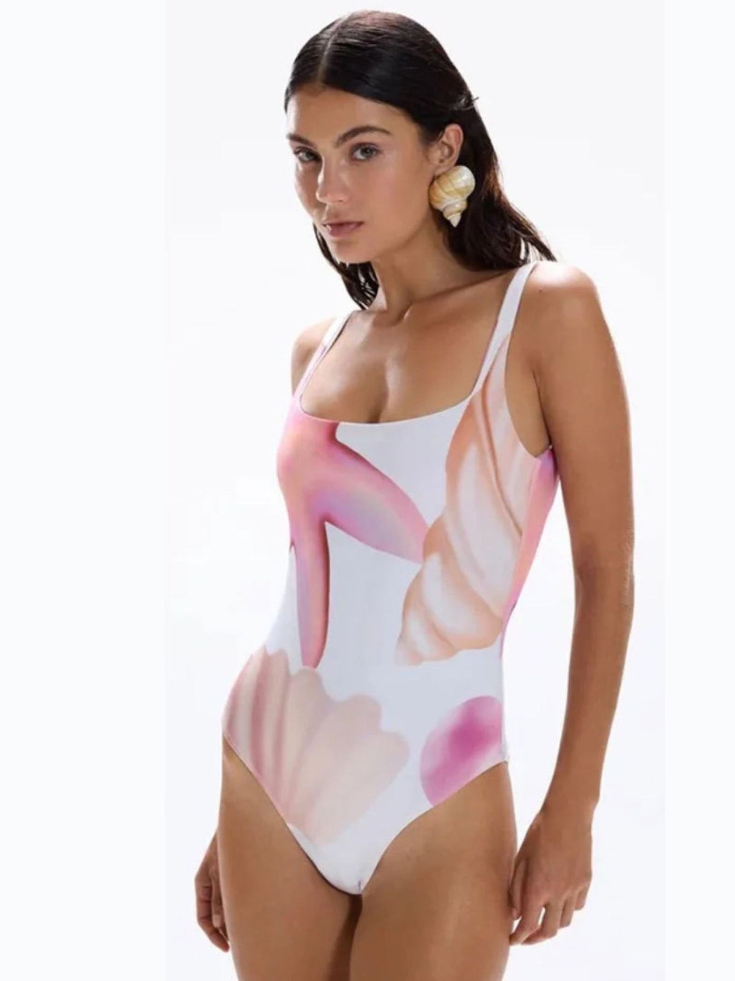 Blush Bloom One-Piece Swimsuit with Matching Sheer Sarong