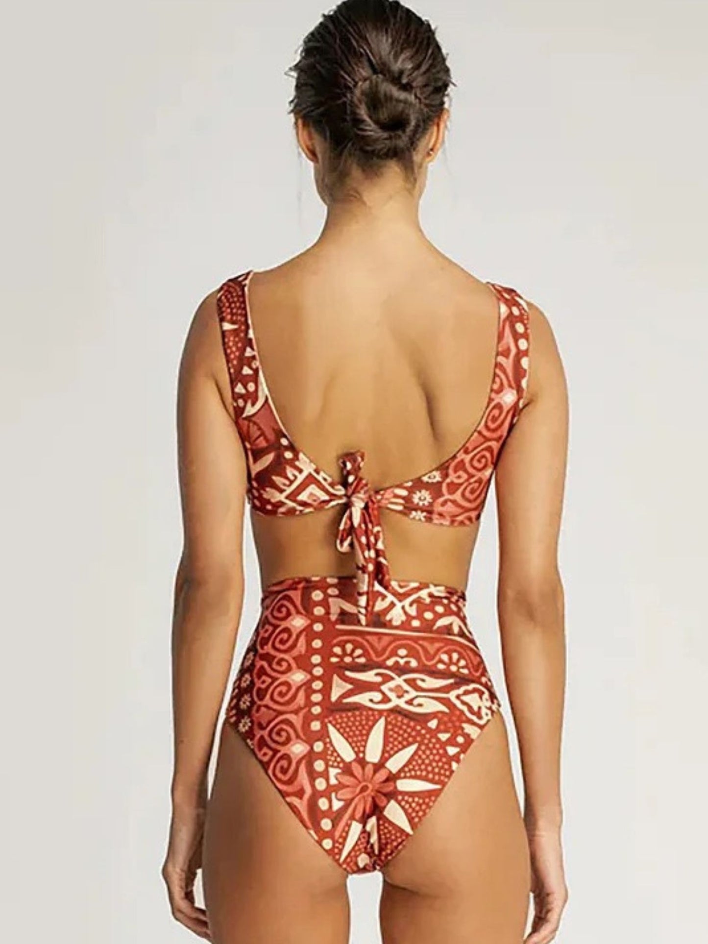 Island Bloom High-Waist Bikini & Sarong Set