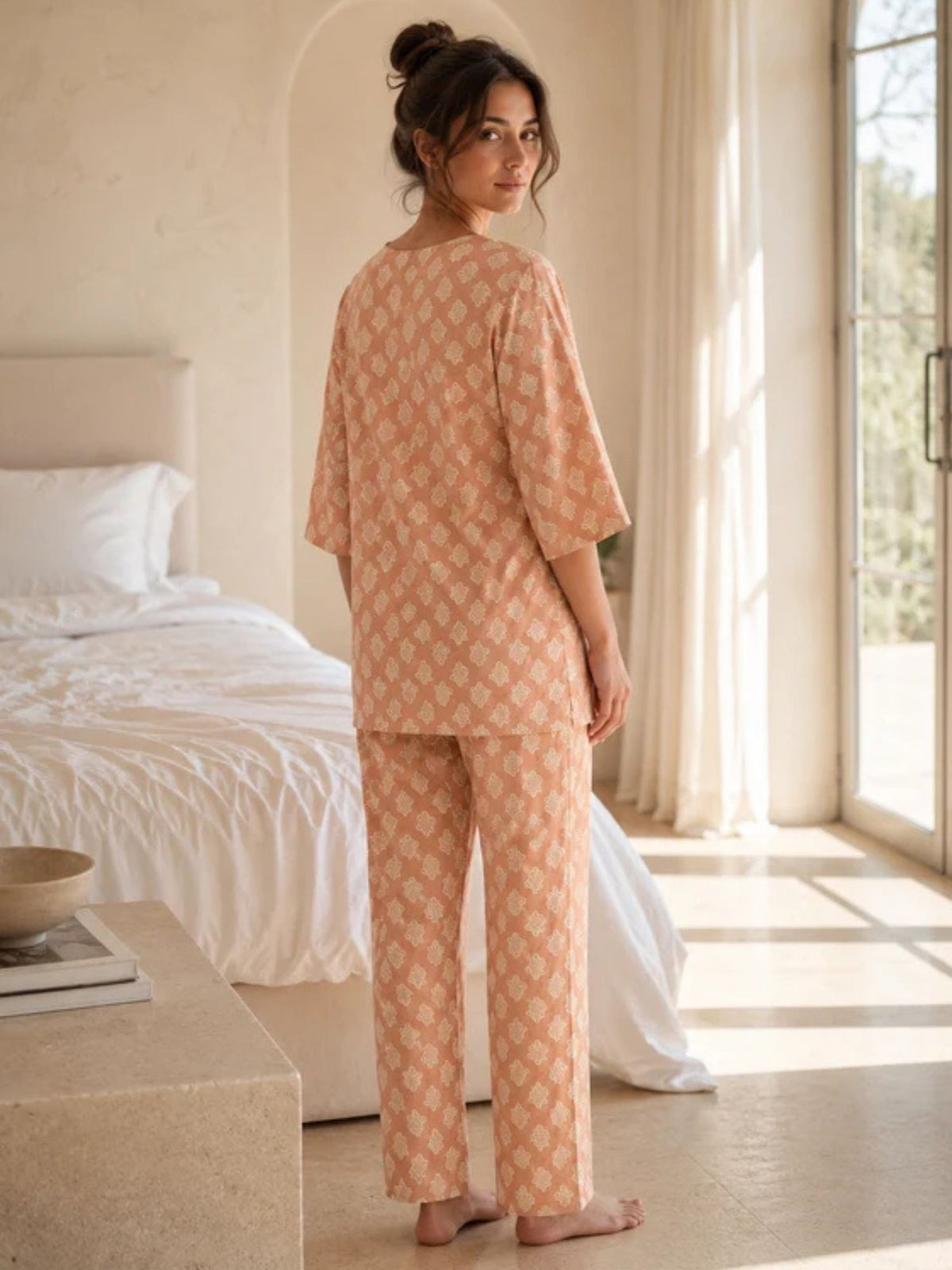Beige Cotton Sleepwear