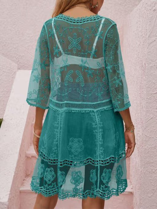 Green Lace Enchantment Sarong Dress