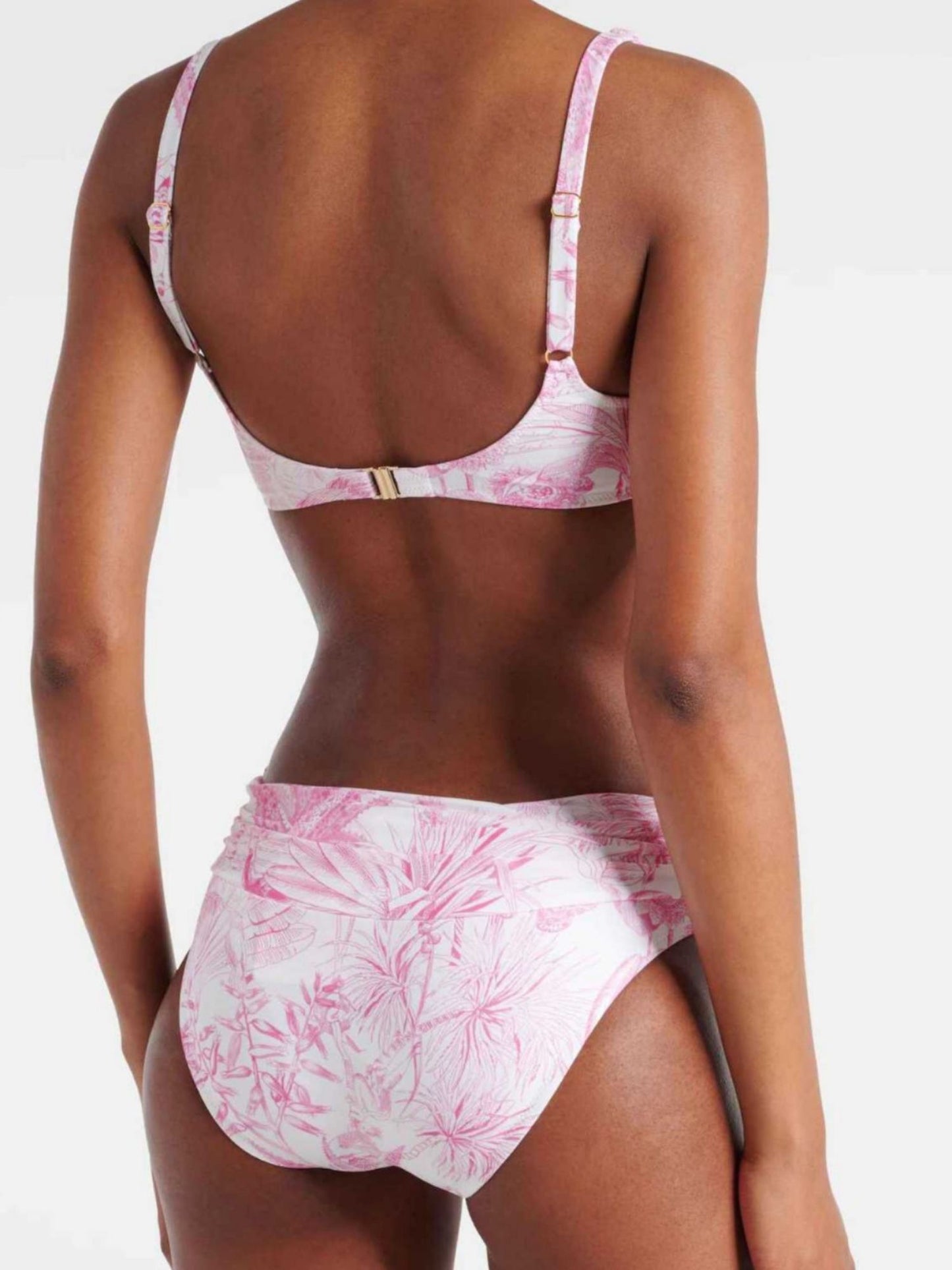 Cloudy Pink Floral Swimwear Set with Sarong