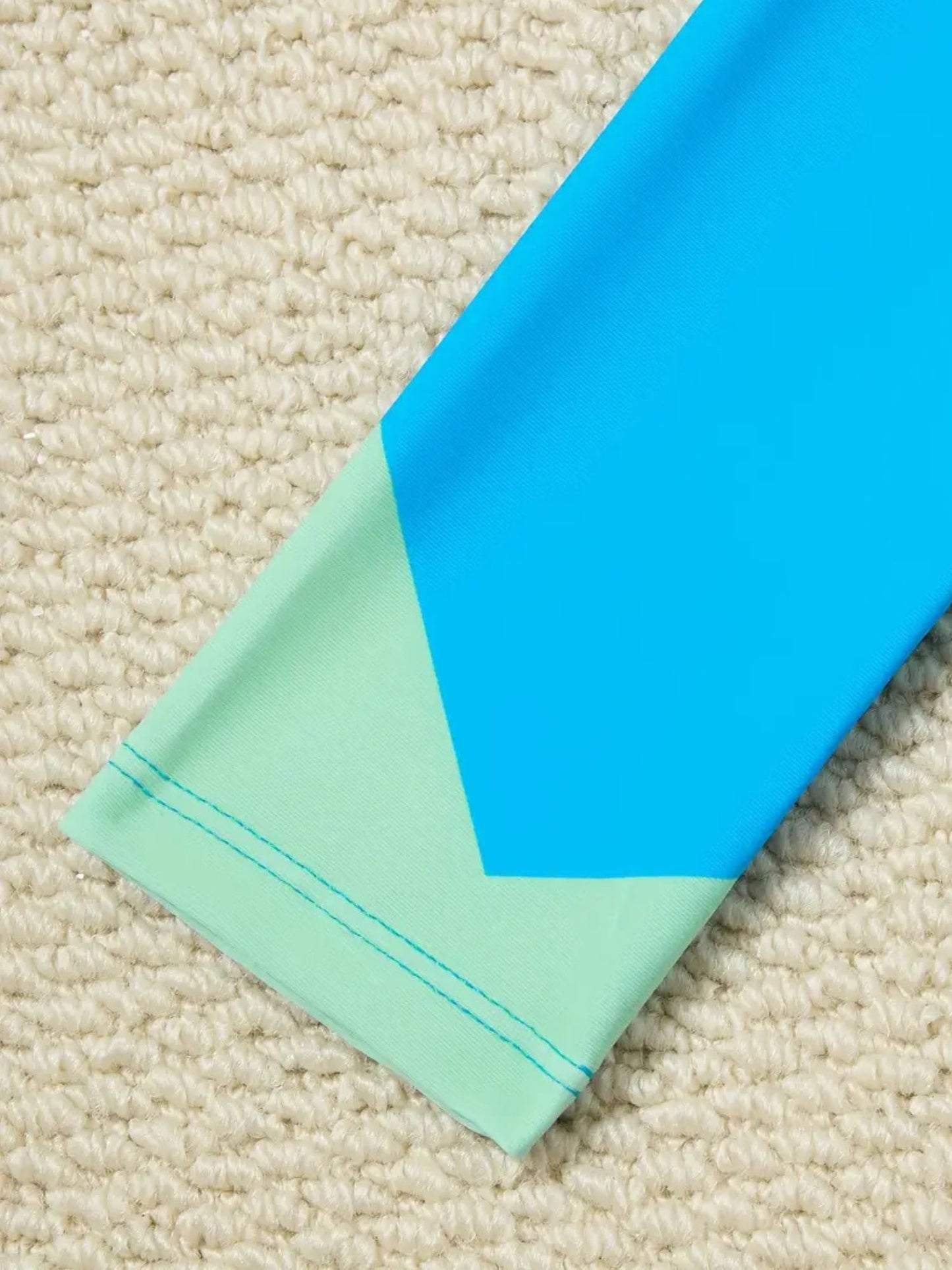 Vibrant Stripe Rash Guard Swimsuit Set