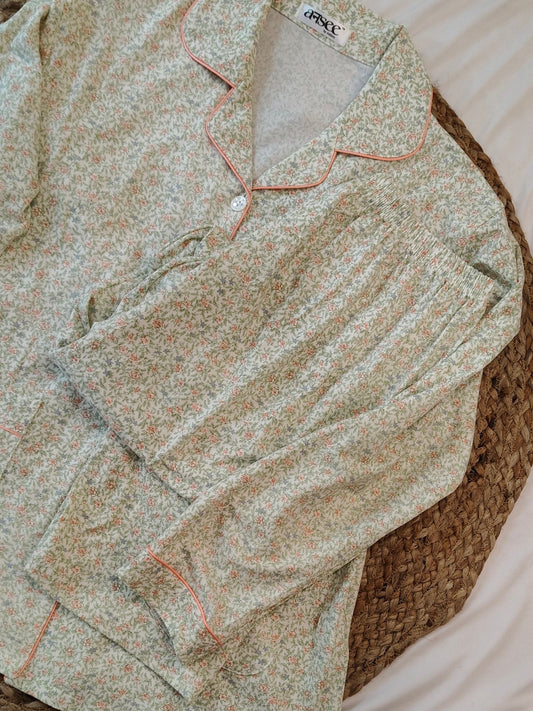 Green Plus Size Cotton Sleepwear Set