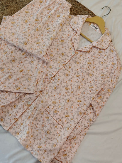 Pink Plus Size Floral Loungewear Set