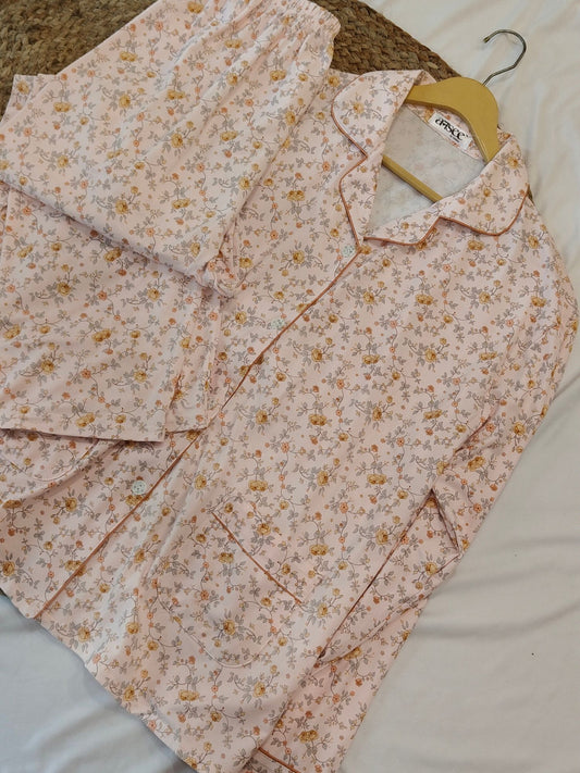 Pink Plus Size Floral Loungewear Set