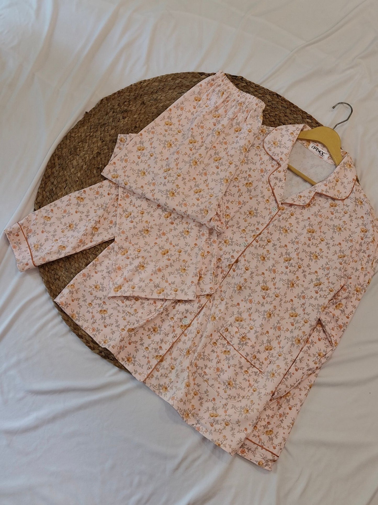 Pink Plus Size Floral Loungewear Set