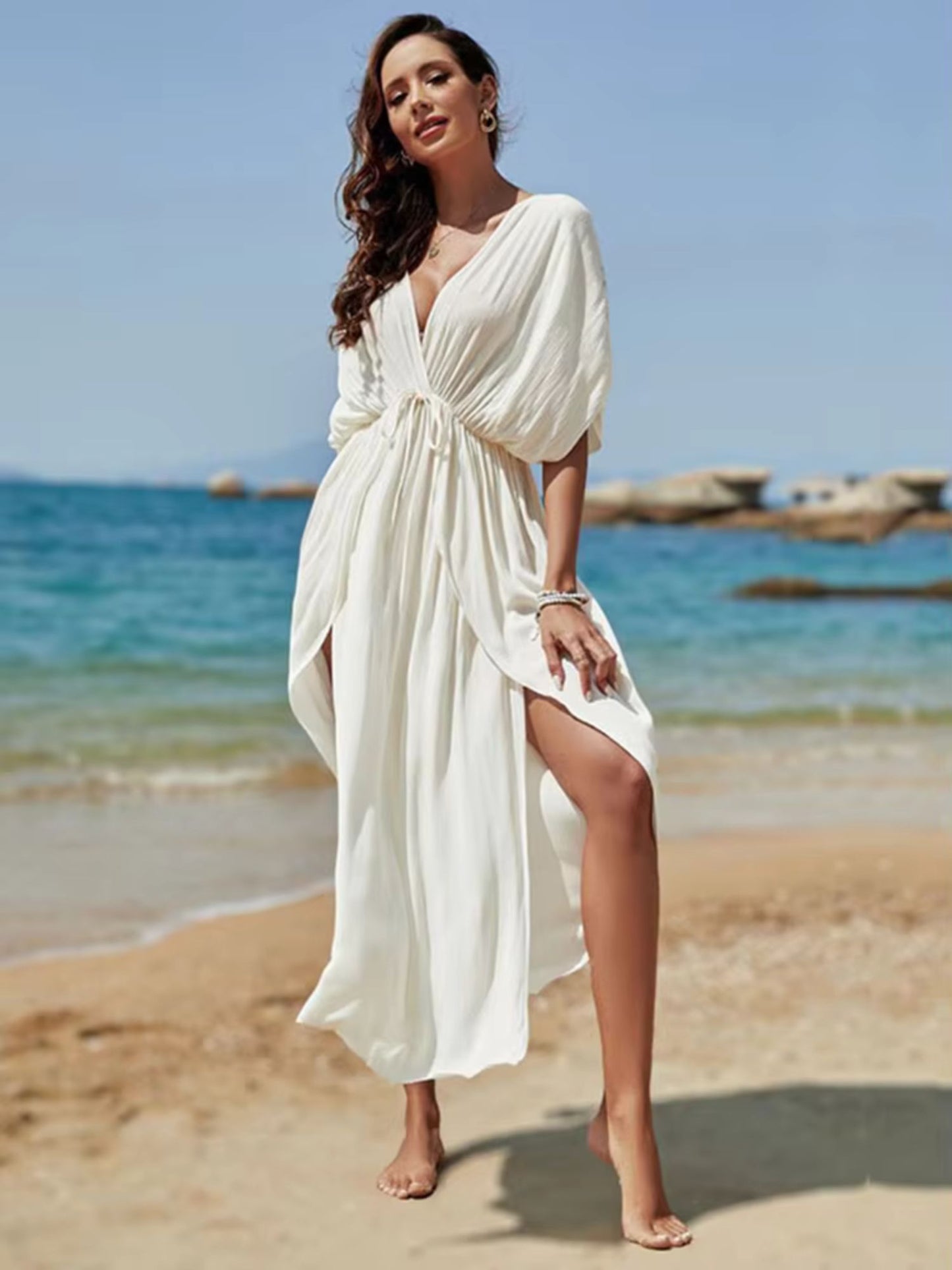 Flowy White Beach Cover-Up